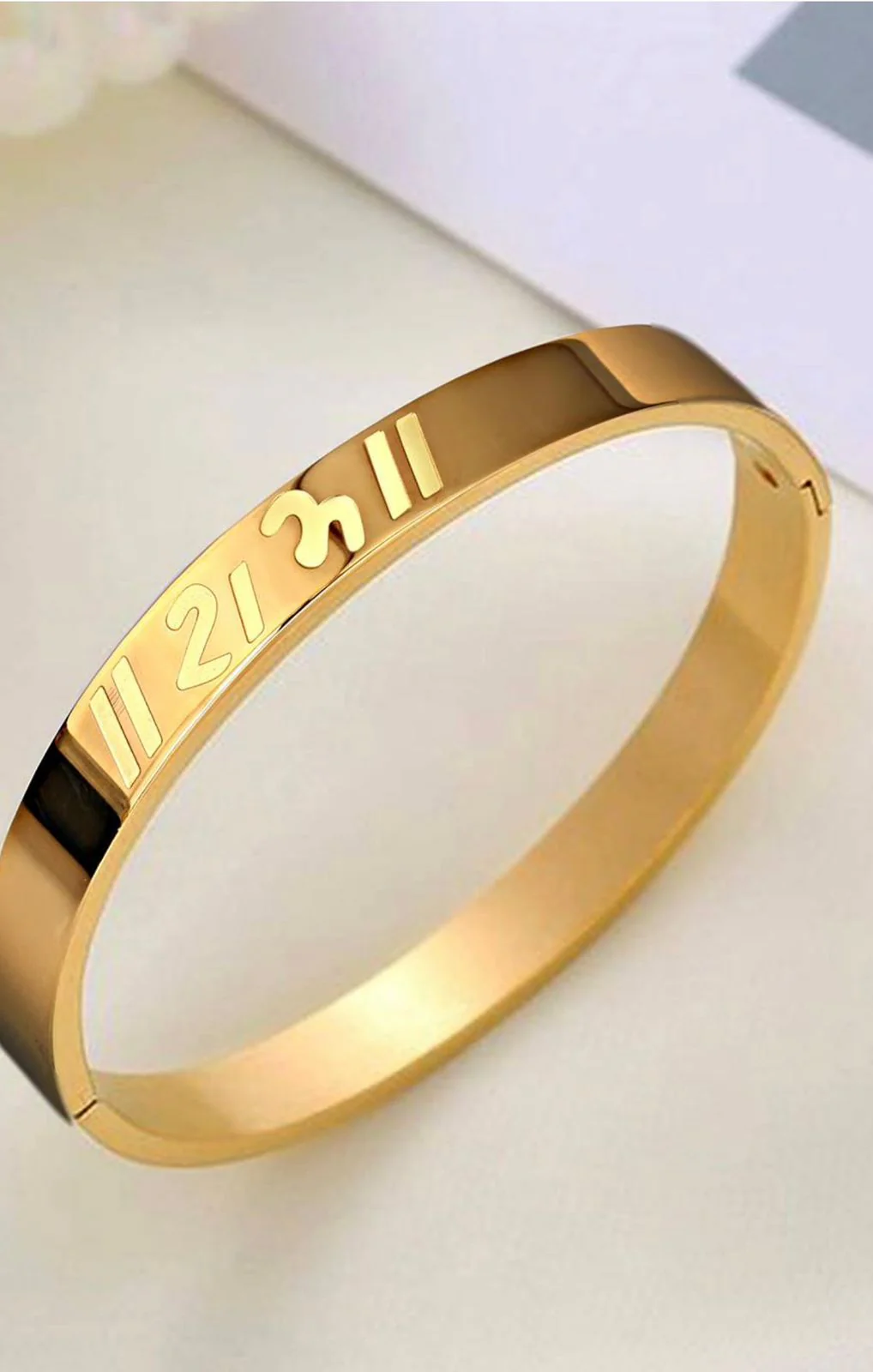 Golden Shree Ram written Kada, Anti-tarnish Bracelet, Skin friendly - Image 2