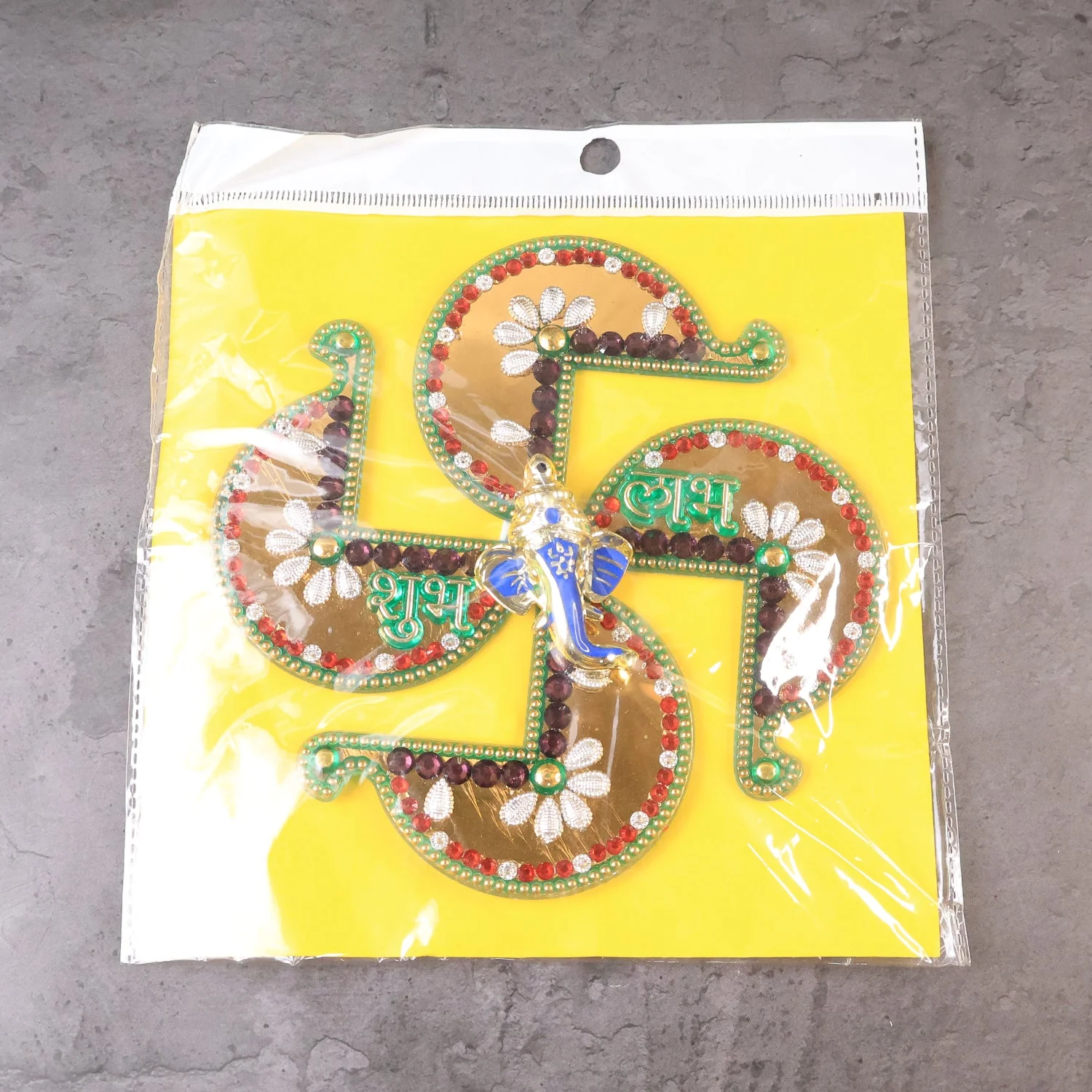 Golden Swastik Shubh Labh Wall Hanging with Ganesh Idol (1 Pc) - Image 8