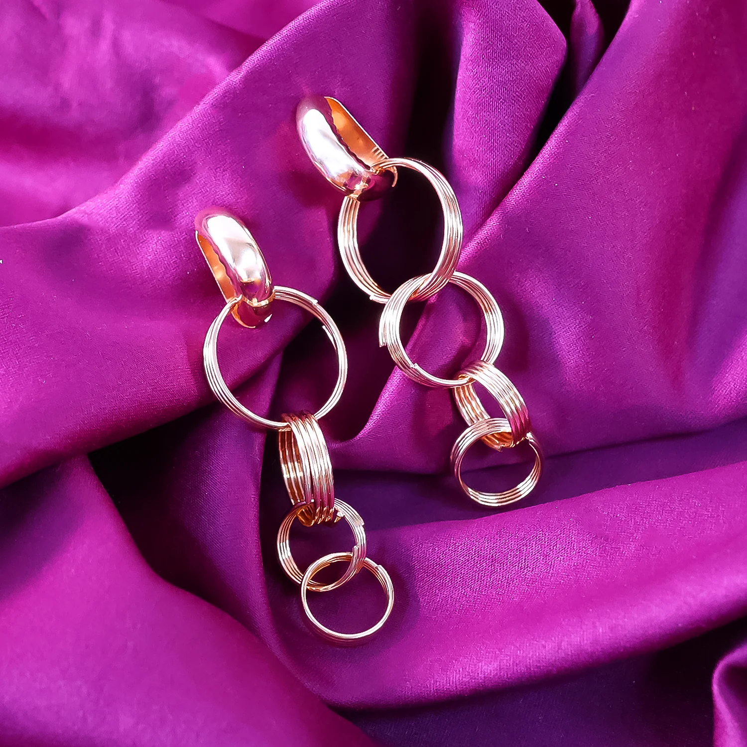 Gold Toned Contemporary Drop Earrings (Pair Of 1) - Image 3