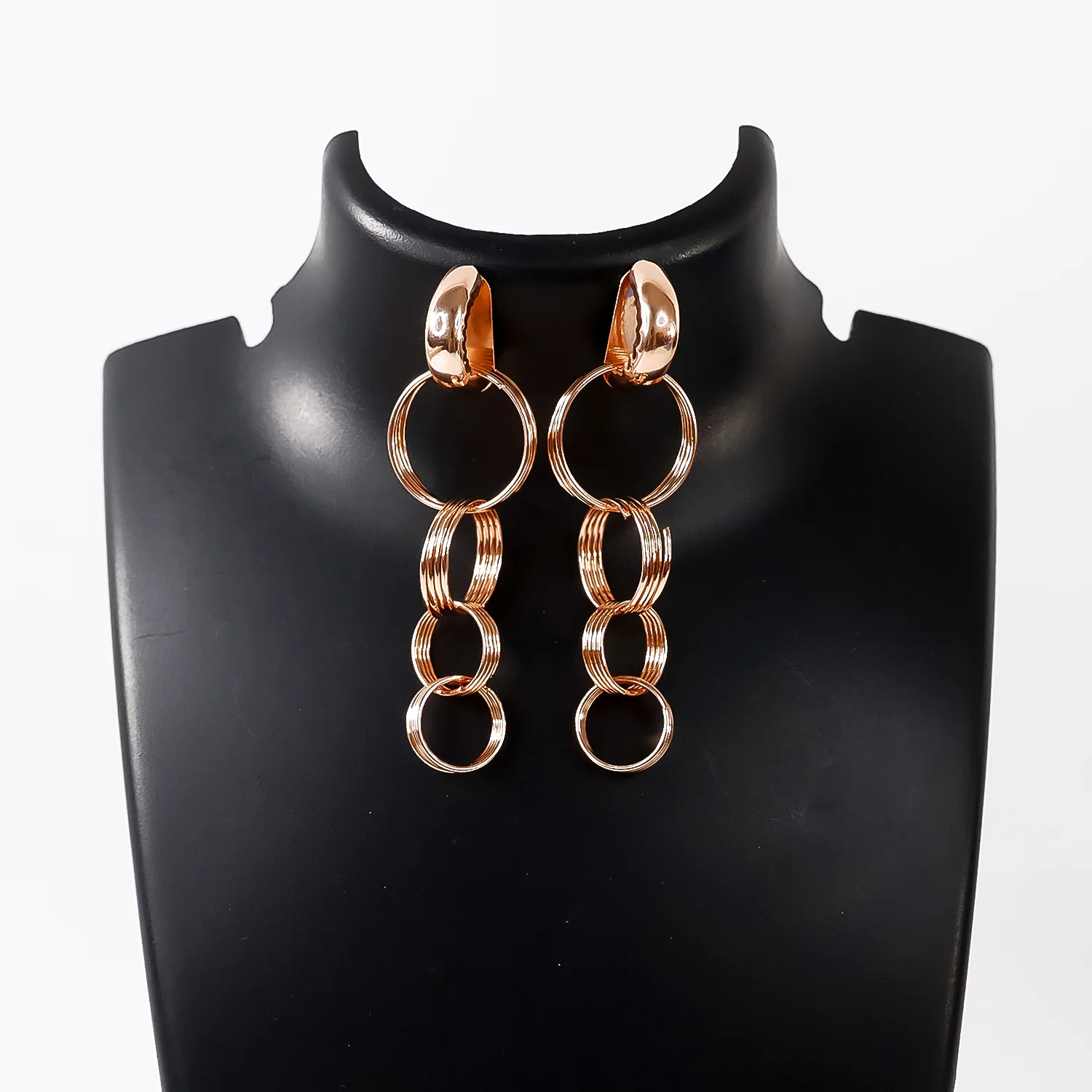 Gold Toned Contemporary Drop Earrings (Pair Of 1) - Image 4