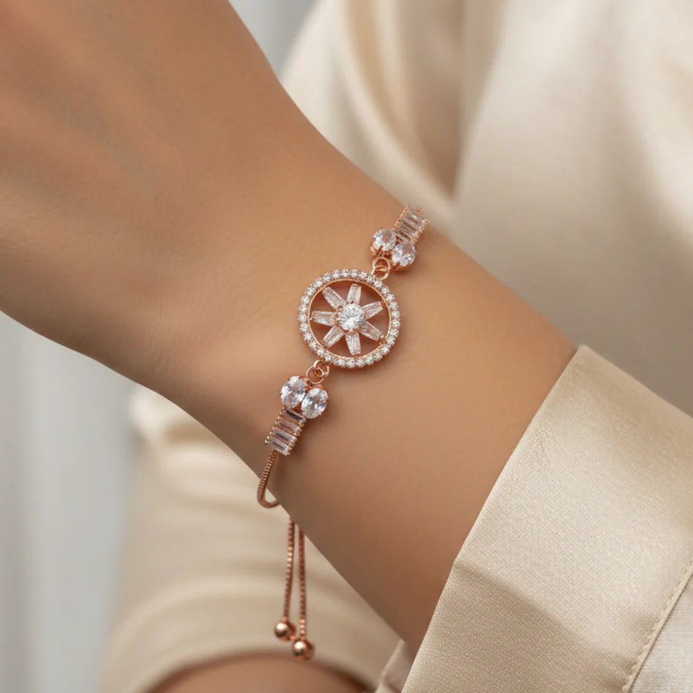 Graceful AD Bracelet with flower motif for women - Image 2