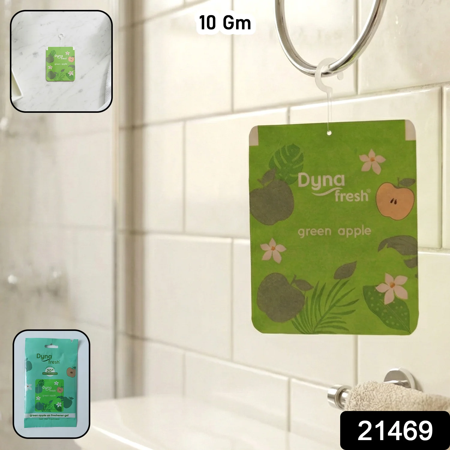 Green Apple Hanging Air Freshener Gel (1 Pc, 10 Gm) - Image 2