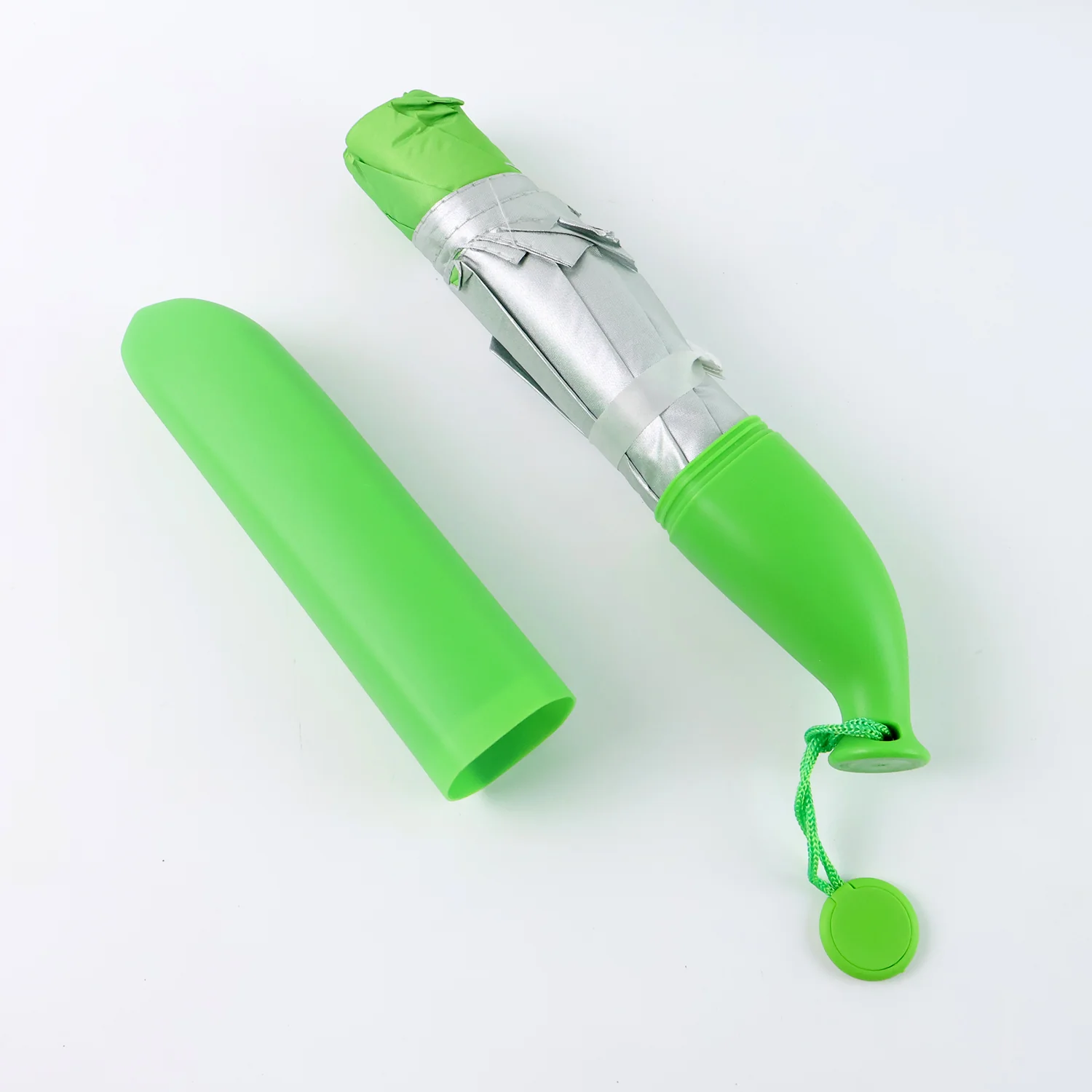 Green Stylish Banana Shaped Mini Foldable Umbrella - Image 5