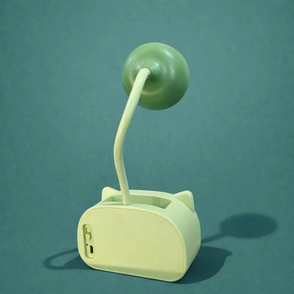 Green Kids Desk Lamp with Pencil Sharpener and Pen Holder Study Table Light - Image 4