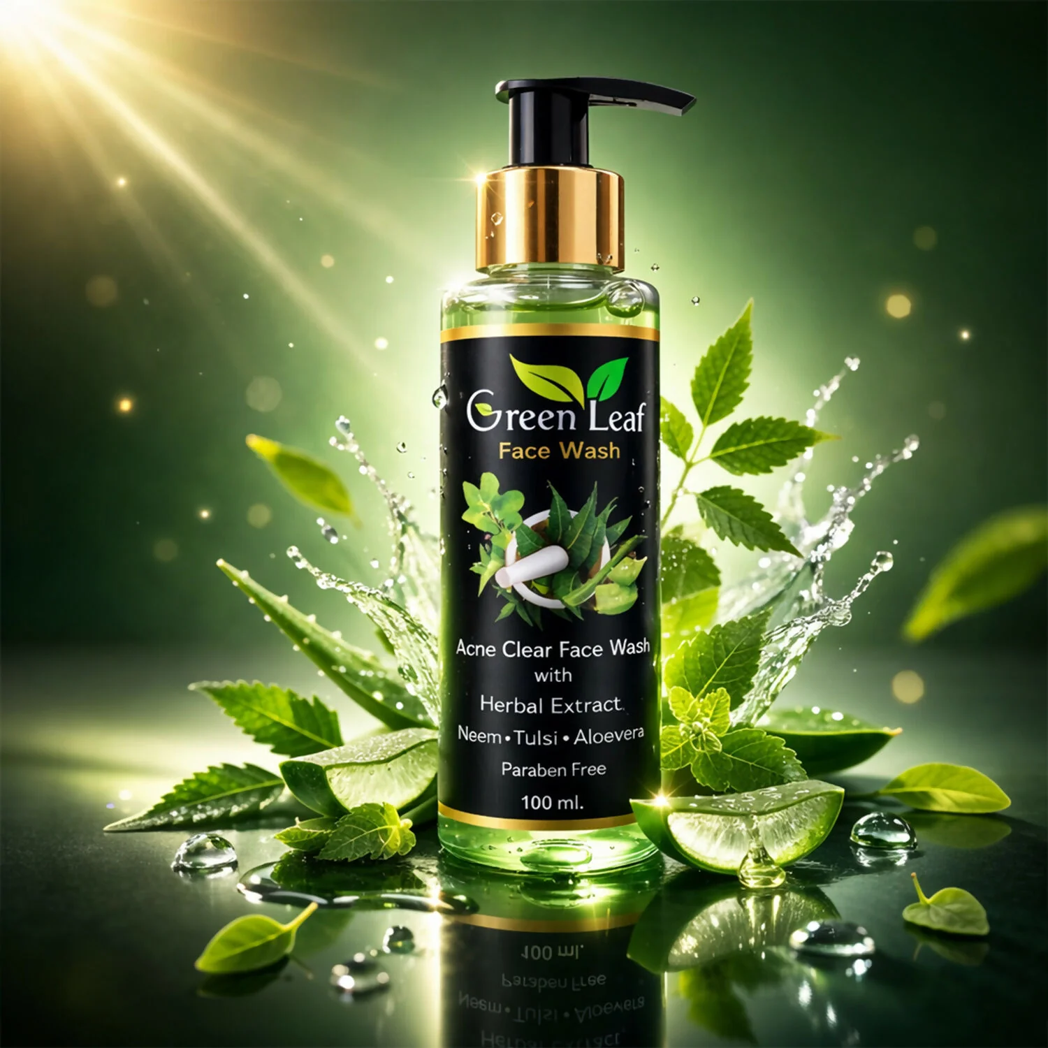 Acne Clear Face Wash – Neem, Tulsi & Aloe Vera Herbal Formula ( 100 Ml) - Image 2