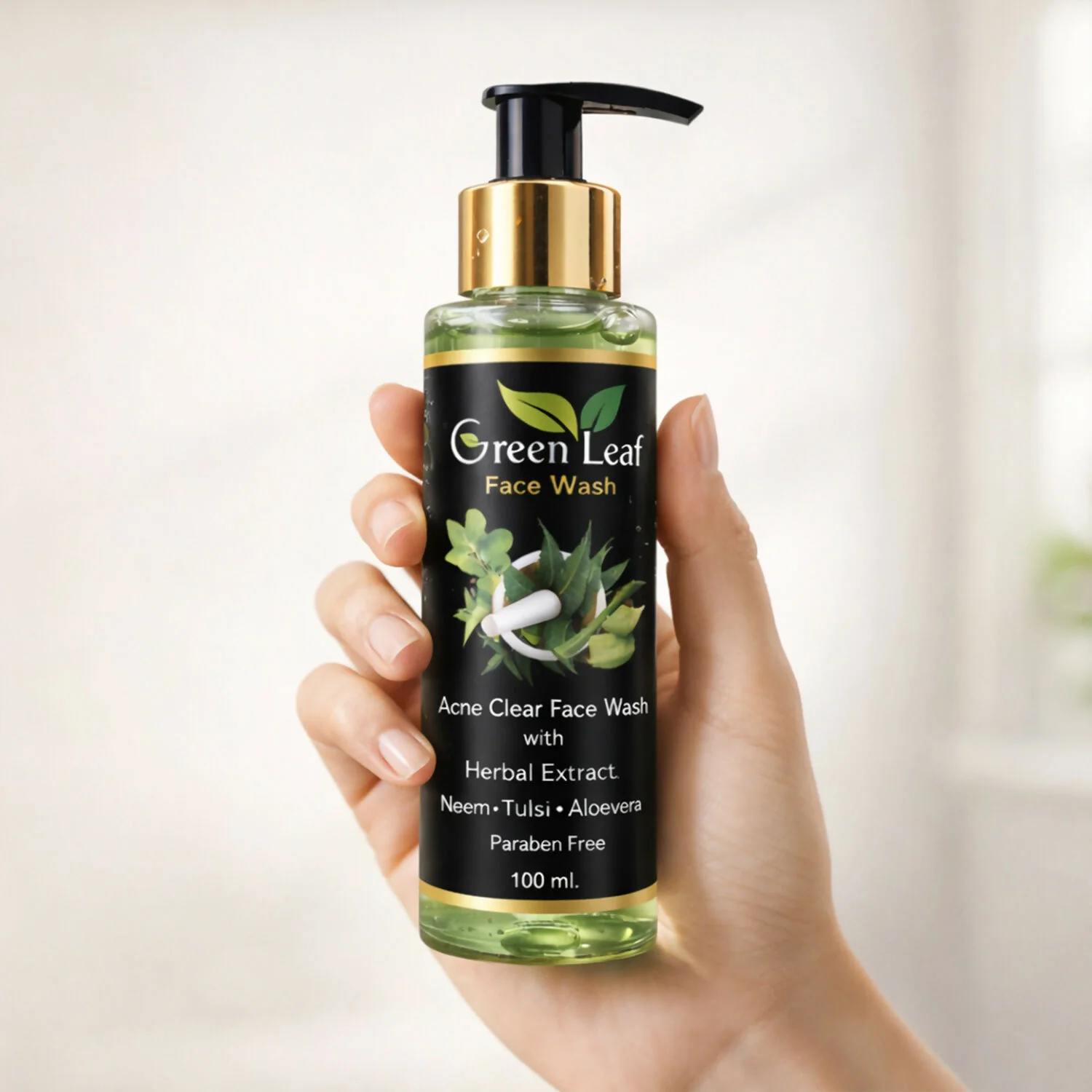 Acne Clear Face Wash – Neem, Tulsi & Aloe Vera Herbal Formula ( 100 Ml) - Image 4