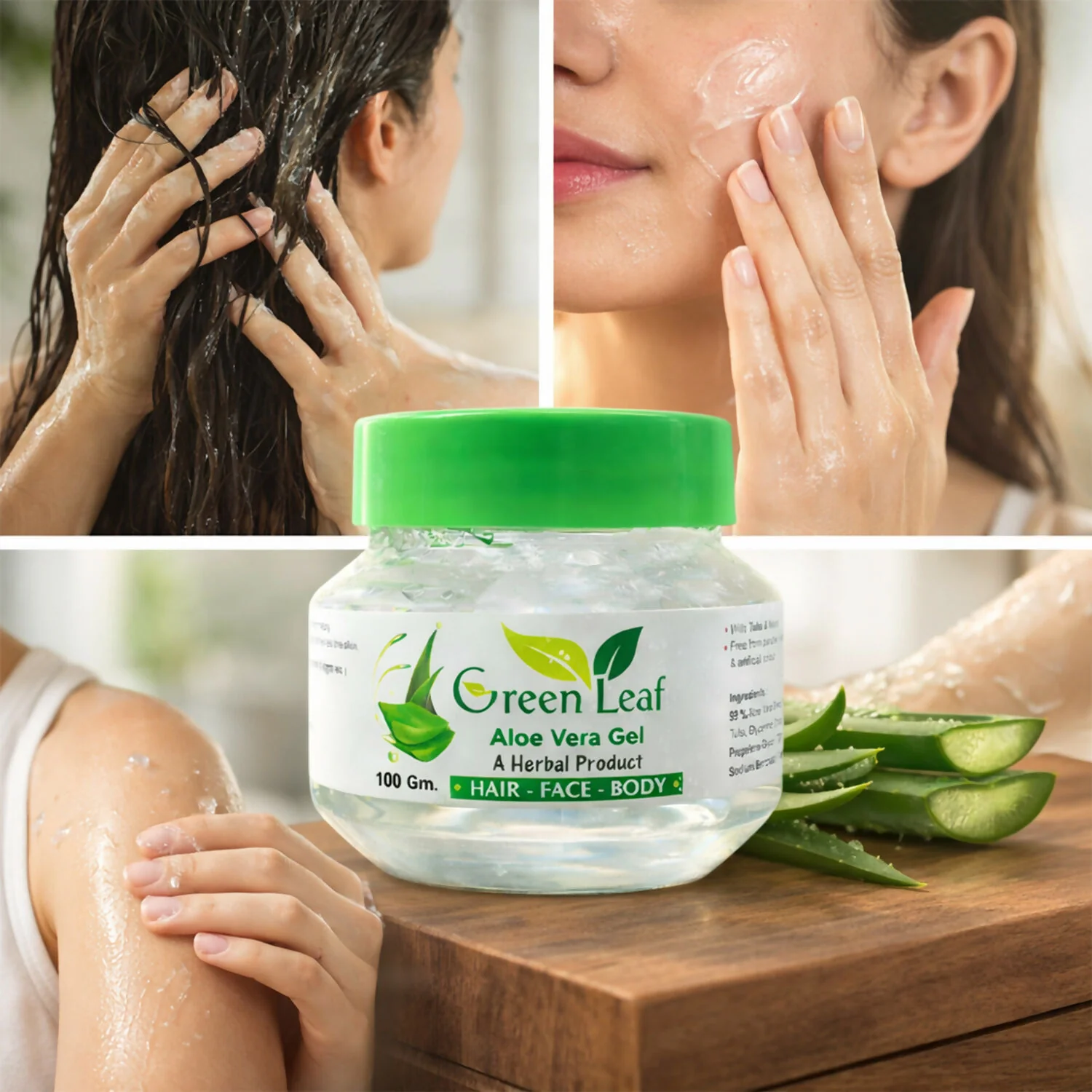 Aloe Vera Gel for Hair, Face & Body – Herbal Skincare Solution (100 Gm) - Image 4