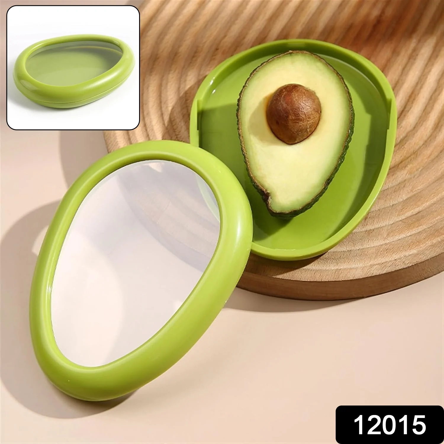 Green Oval Shape Vegetable Container Premium Fruits Saver Keeper (1 Pc) - Image 2