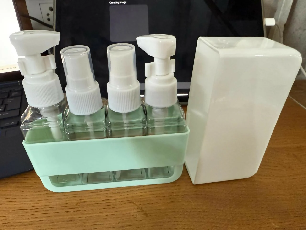 Green Travel Refillable Bottle Set with Storage Case and Dispenser Kit - Image 5