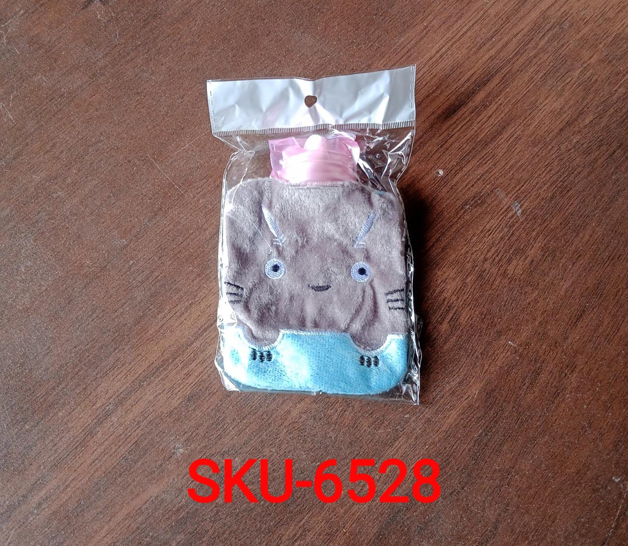Grey Cat Print Small Hot Water Bag with Cover for Pain Relief - Image 9