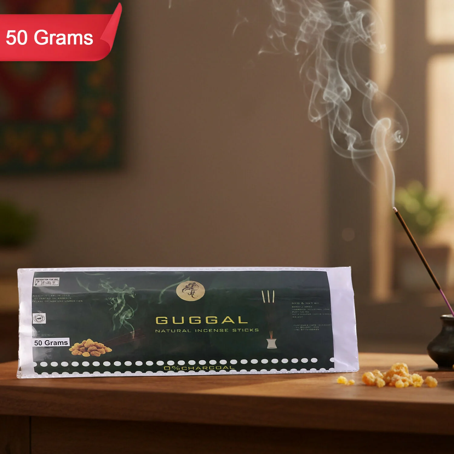 Guggal Dry Masala Stick Agarbatti Natural Incense Sticks for Pooja - Image 2