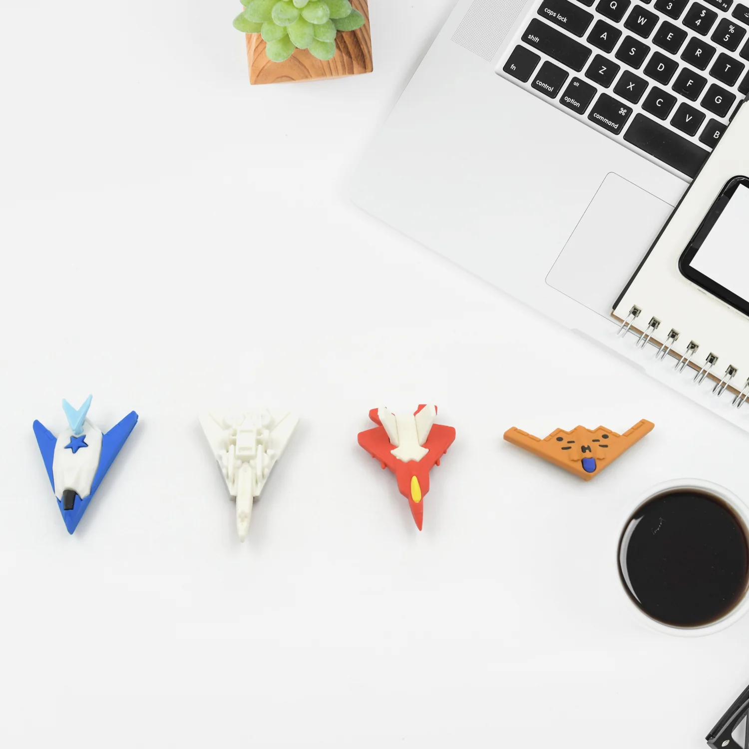 Fun Erasers for Kids: Gun & Plane Shapes (4-Pack, Gift Set) - Image 3