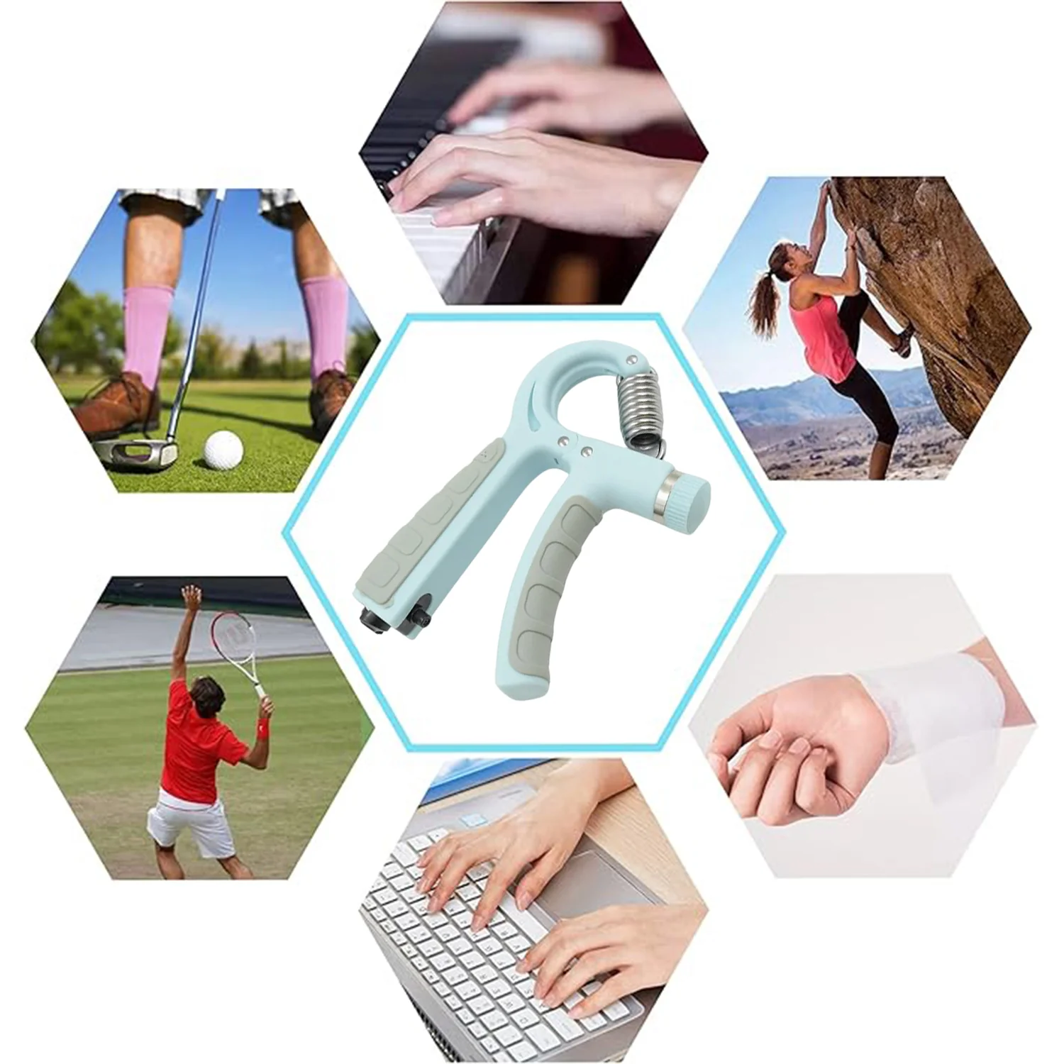 Gym Fitness Hand Grip Adjustable Finger Heavy Exerciser Strengthener 1 Pc - Image 8