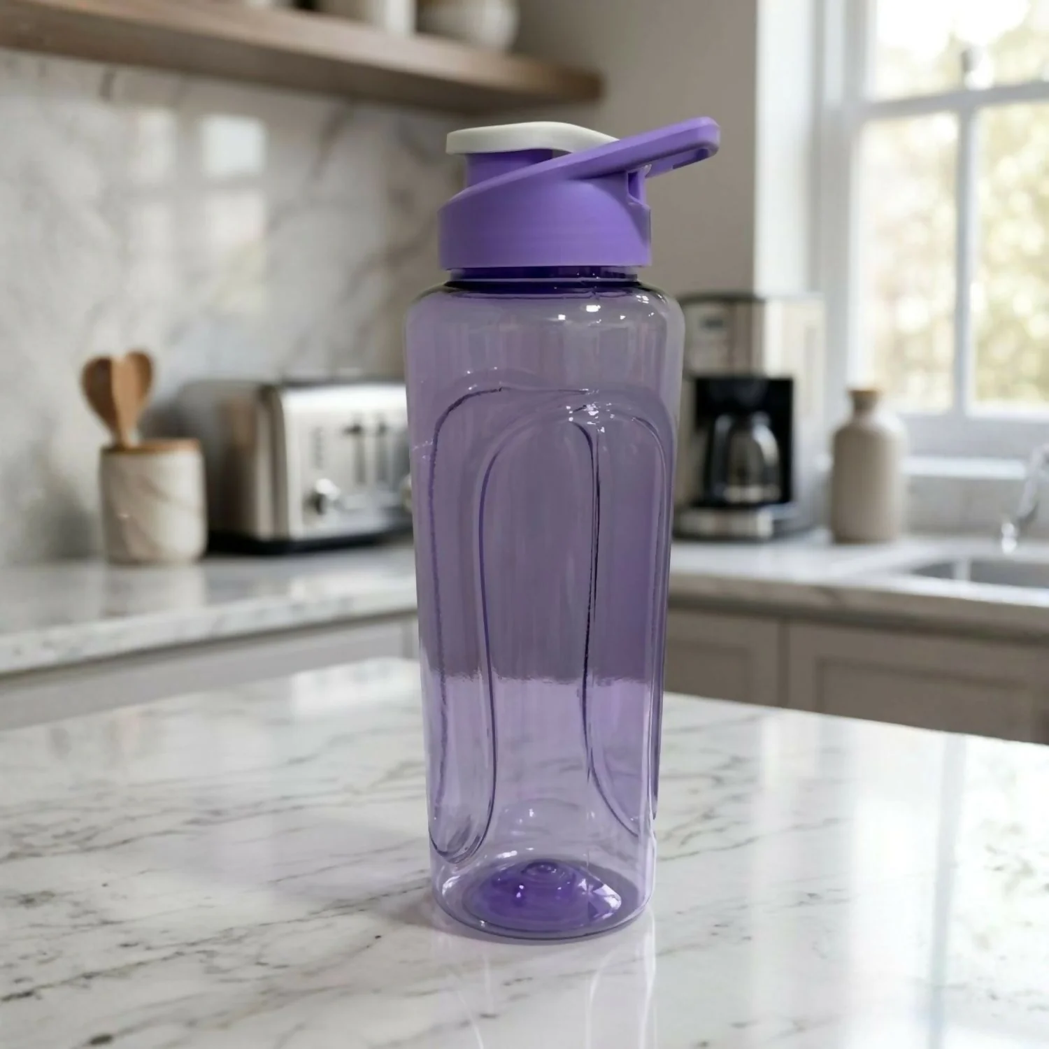 Gym Water Bottle with Flip Lid Multi Color Leakproof Sports Bottle (1 Litre) - Image 3