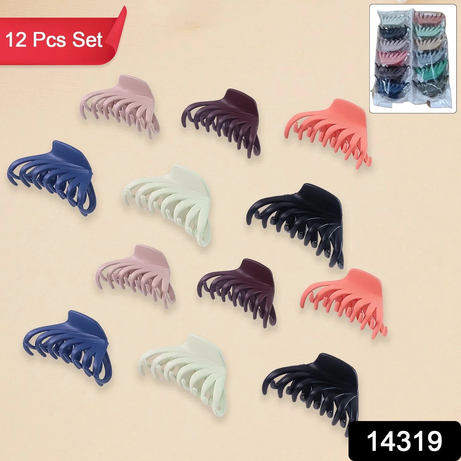 Hair Claw Clips Set for Women & Girls (Mix Design,  Multicolor & 12 Pc) - Image 2