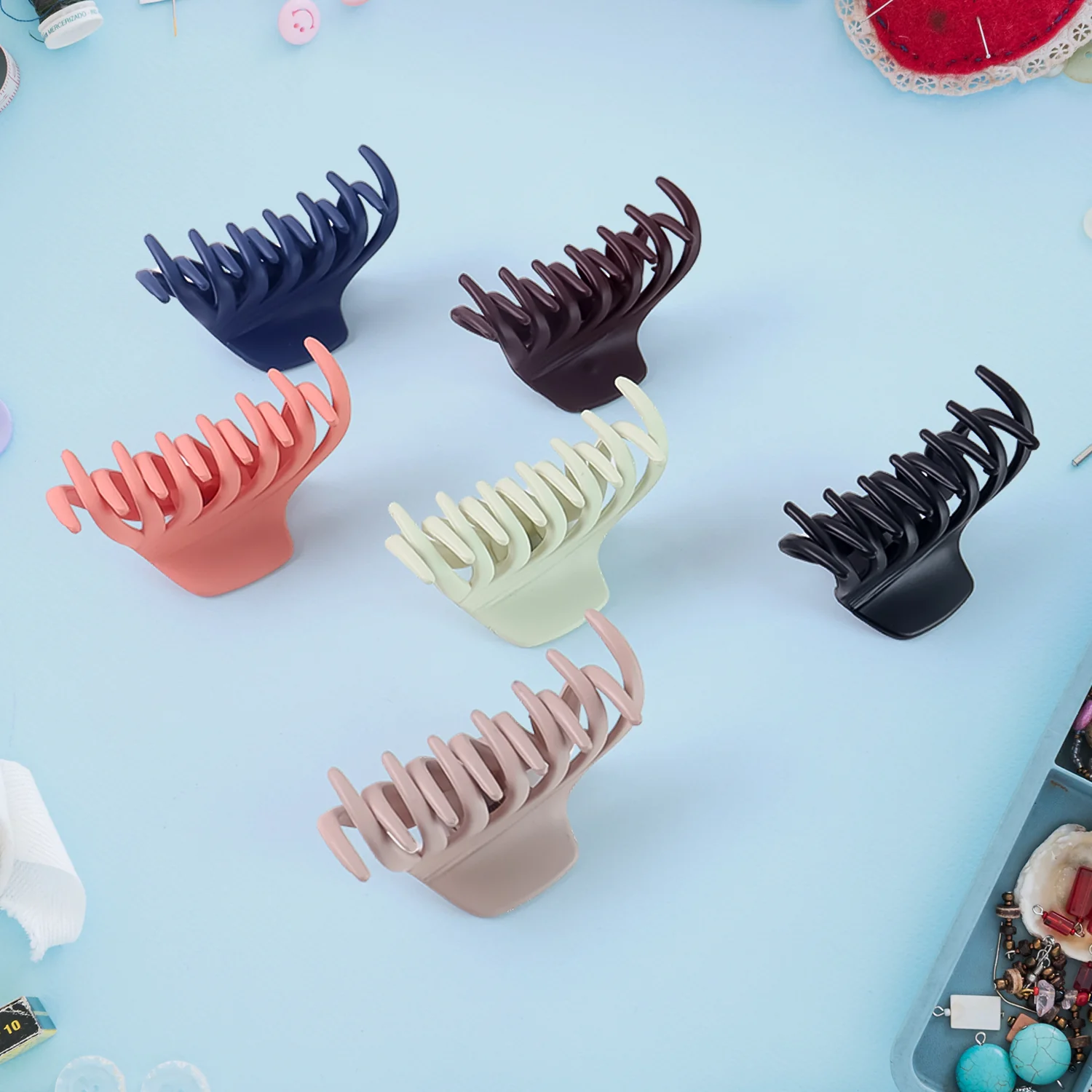 Hair Claw Clips Set for Women & Girls (Mix Design,  Multicolor & 12 Pc) - Image 6