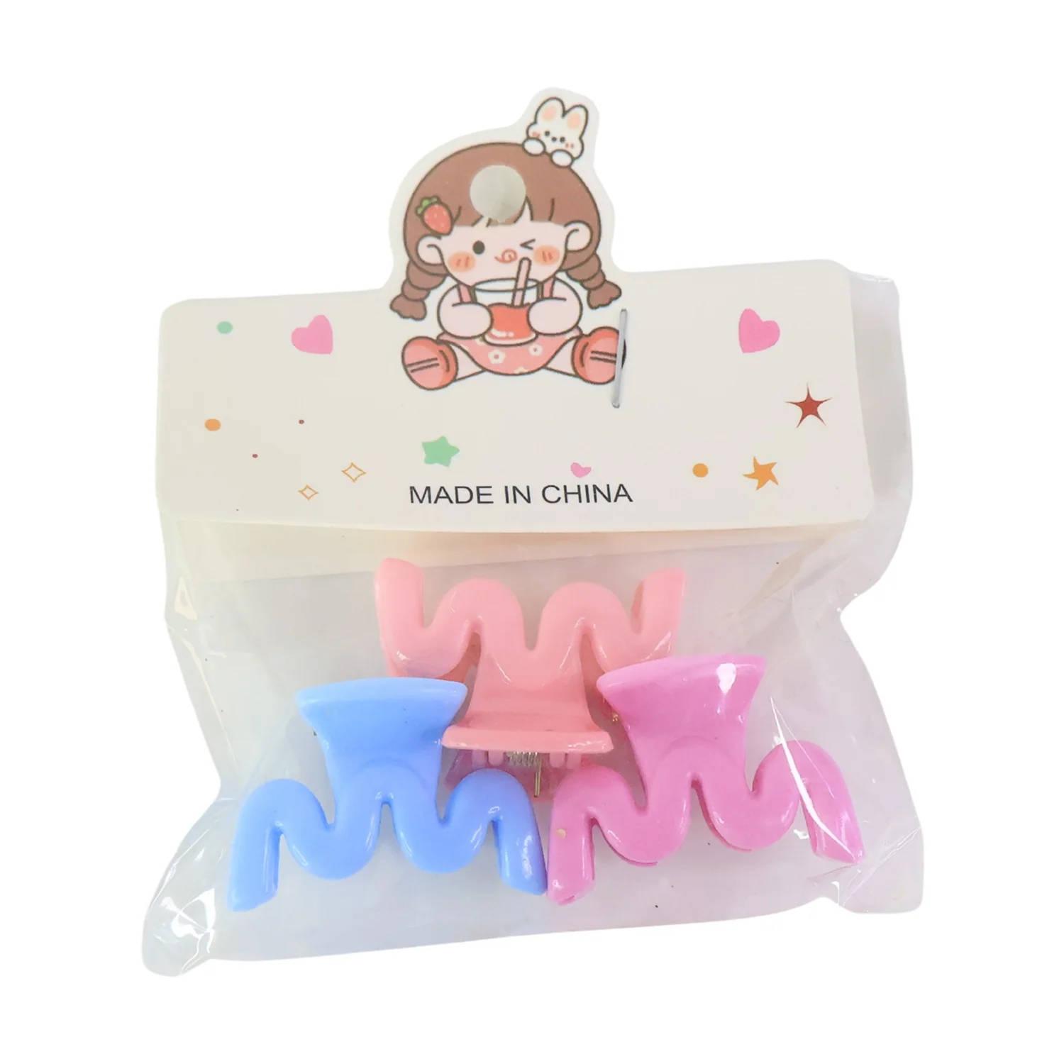 Plastic Small Hair Clips Girls Kids Hair Accessories (3 Pcs Set / Mix Color & Design) - Image 5