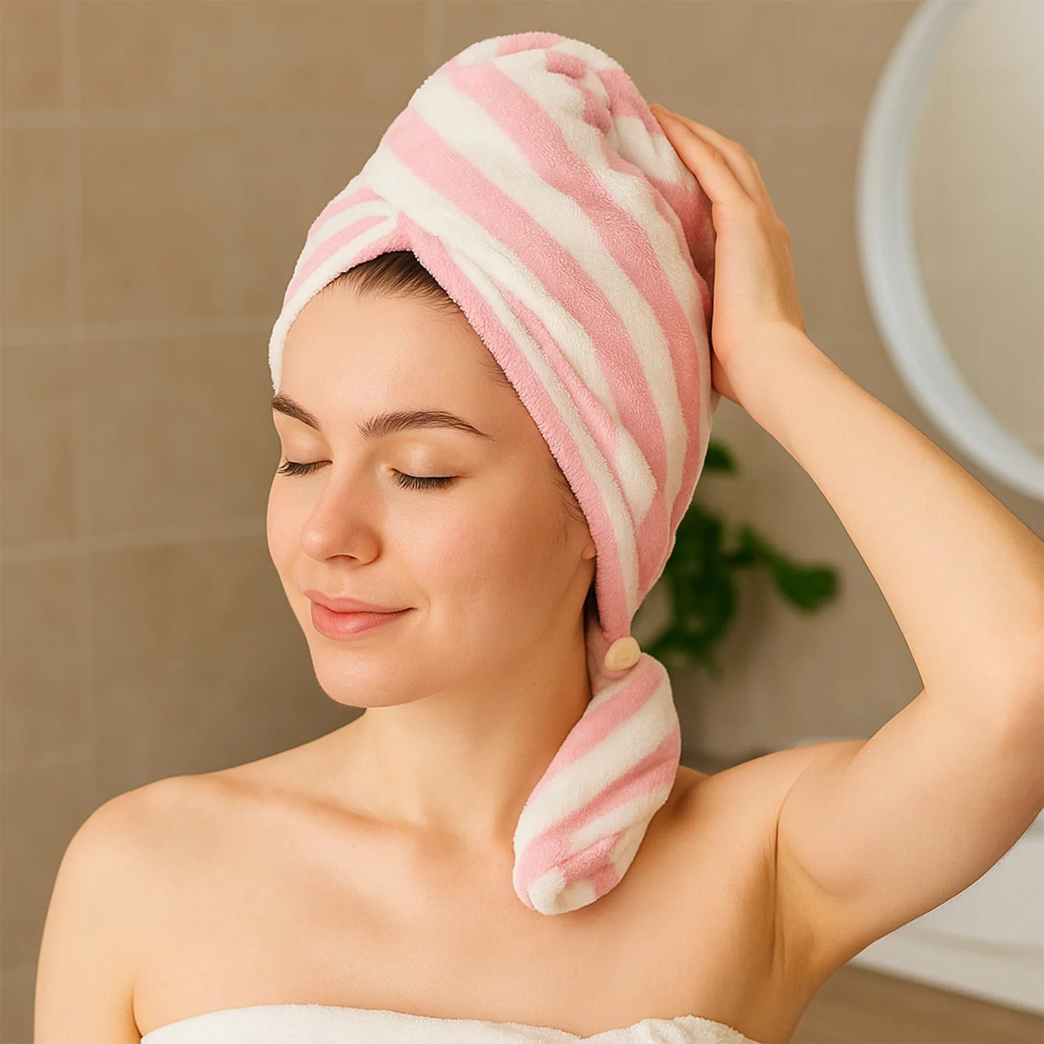 Hair Drying Magic Hair Cap Towel Wrap for Women (1 Pc) - Image 7