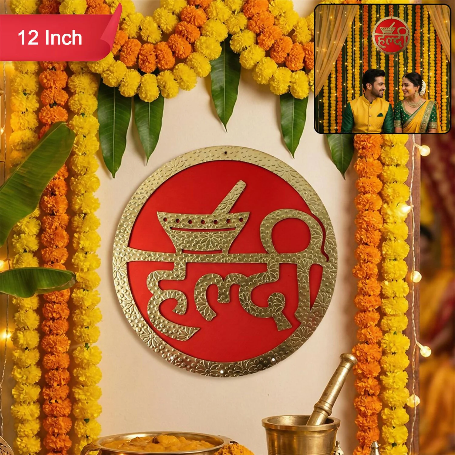 Haldi Ceremony Wall Hanging  Bright Festive Decor for Wedding Functions - Image 7