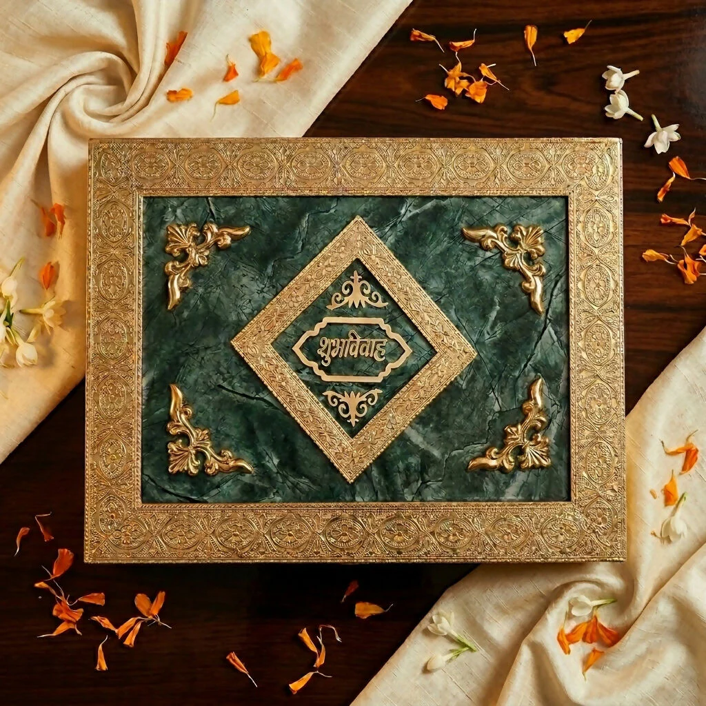 Haldi Mehendi Shaadi Music & Light Velvet Wedding Invitation Gift Box - Image 4