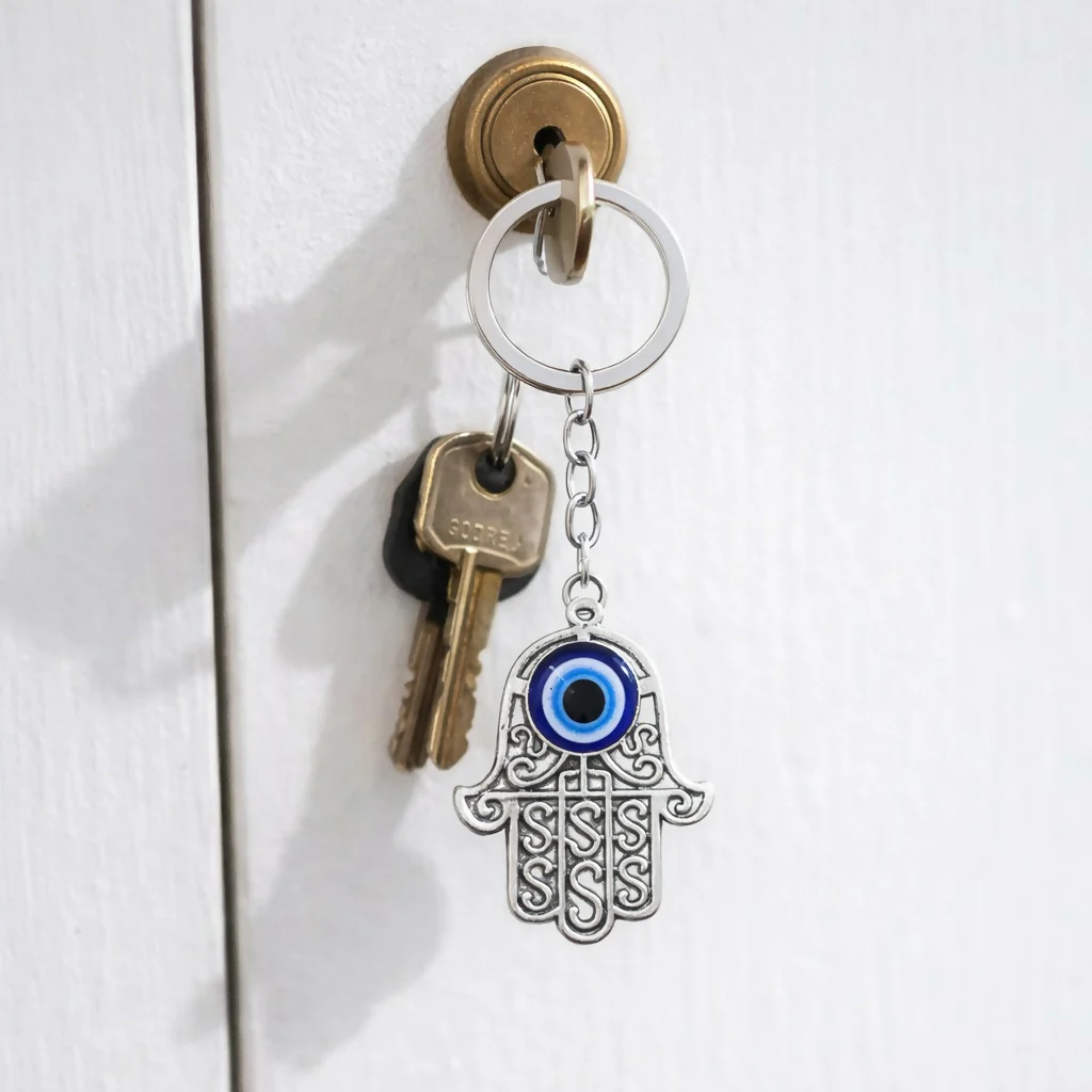 Hamsa Evil Eye Keychain for Car Keys, Bags & Protection Gifting - Image 2