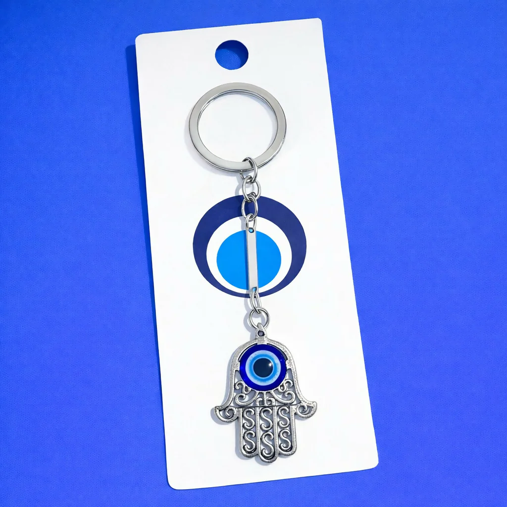 Hamsa Evil Eye Keychain for Car Keys, Bags & Protection Gifting - Image 3