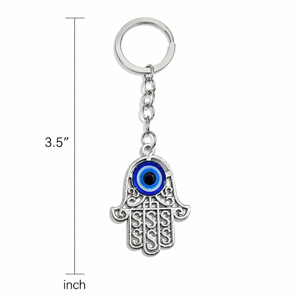 Hamsa Evil Eye Keychain for Car Keys, Bags & Protection Gifting - Image 4