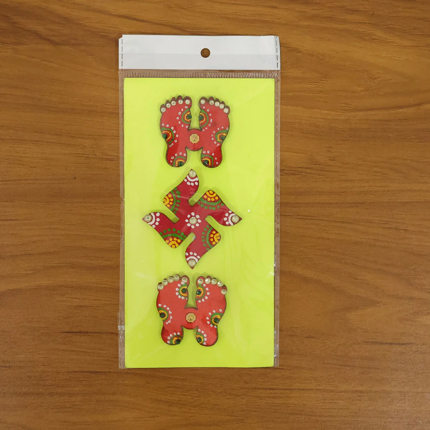 Hand Crafted Laxmi Charan & Swastik Set of 3 - Image 5