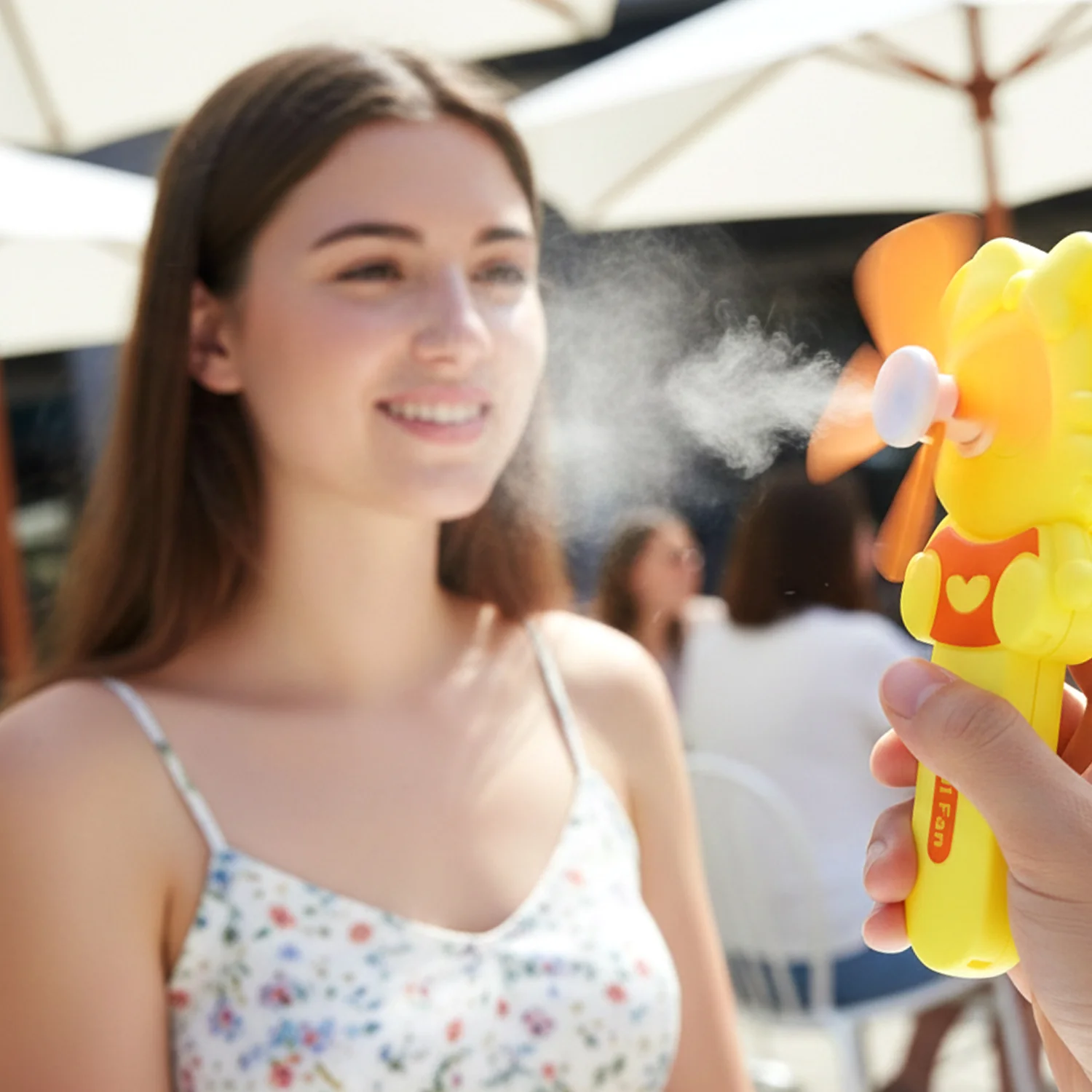 Hand Press Mini Portable Fan Toy (1 Pc, Mix Color & Design) - Image 8