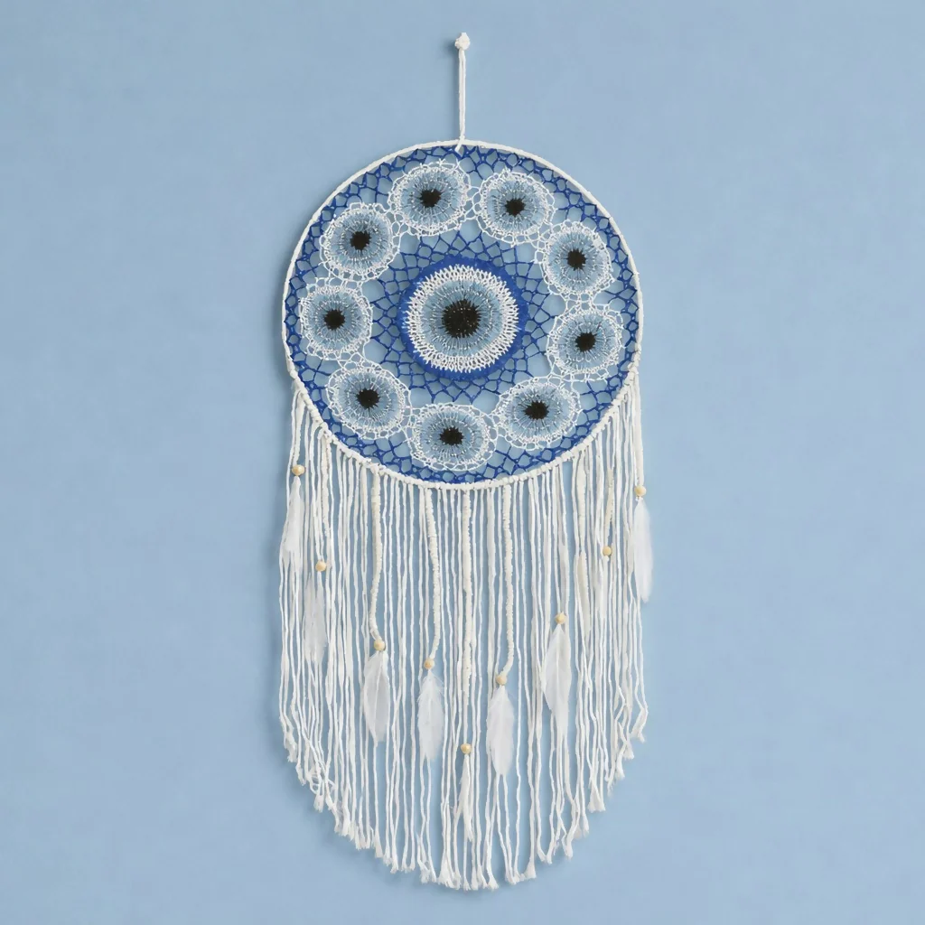 Handcrafted Dream Catcher Wall Hanging with Feathers Boho Decor - Image 2
