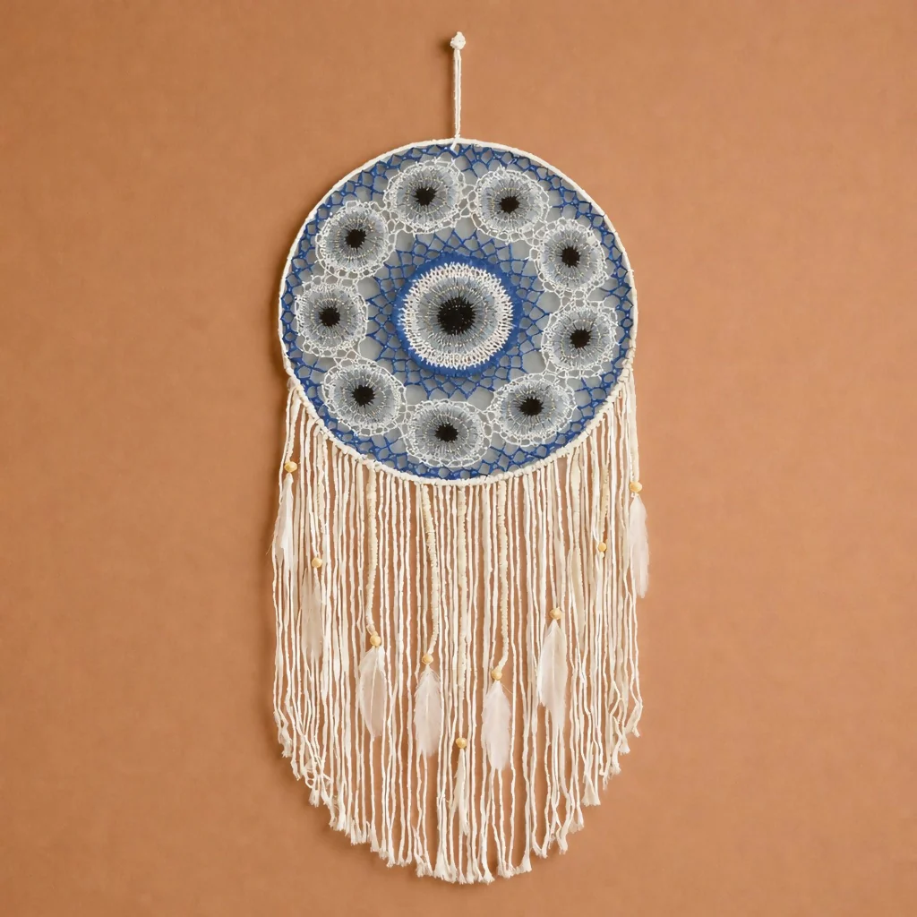 Handcrafted Dream Catcher Wall Hanging with Feathers Boho Decor - Image 3