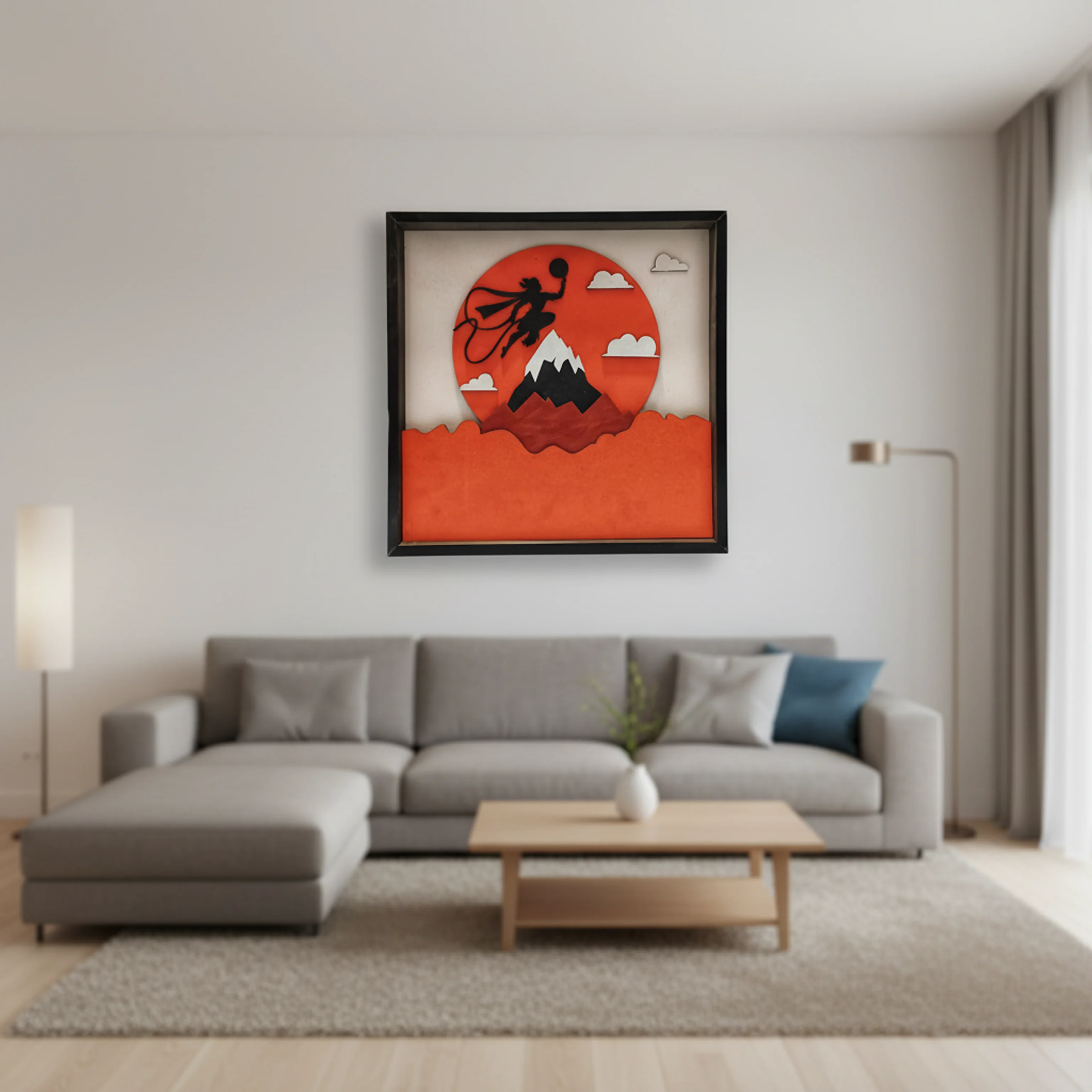 Handcrafted Multi-Layer Wooden Hanumanji Wall Art – 3D Divine Frame | Bajrangbali Home Temple Decor - Image 3