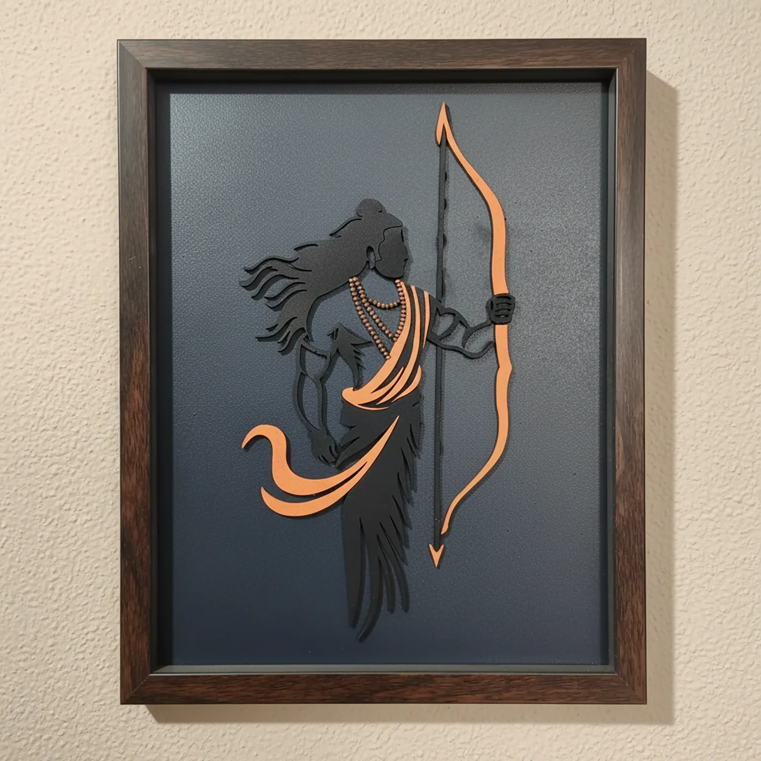 Handcrafted Multi-Layer Wooden Lord Ram Wall Art – 3D Laser Cut Shri Ram Divine Frame - Image 4