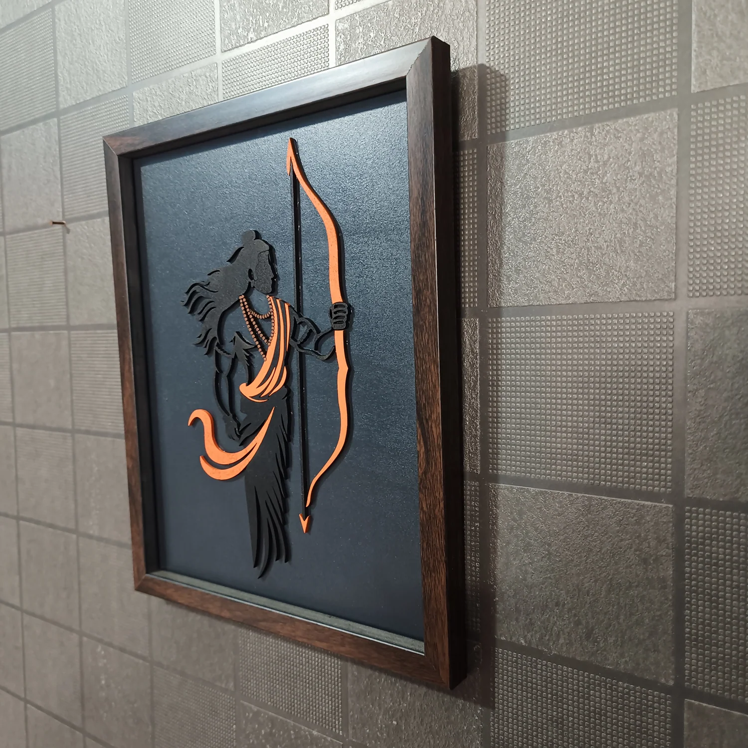 Handcrafted Multi-Layer Wooden Lord Ram Wall Art – 3D Laser Cut Shri Ram Divine Frame - Image 5