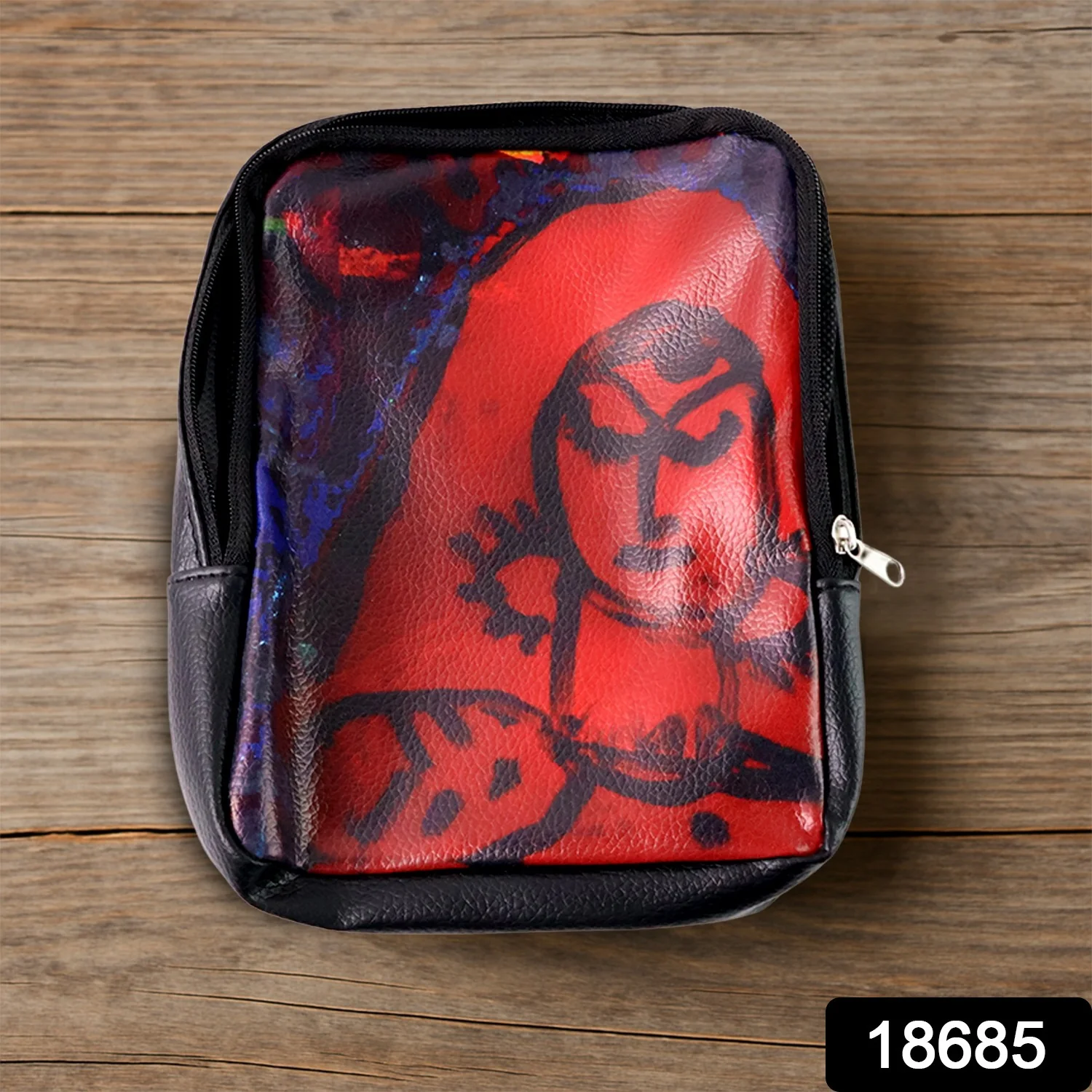 Handcrafted Multipurpose Zipper Pouch with Traditional Art Print (1 Pc) - Image 2