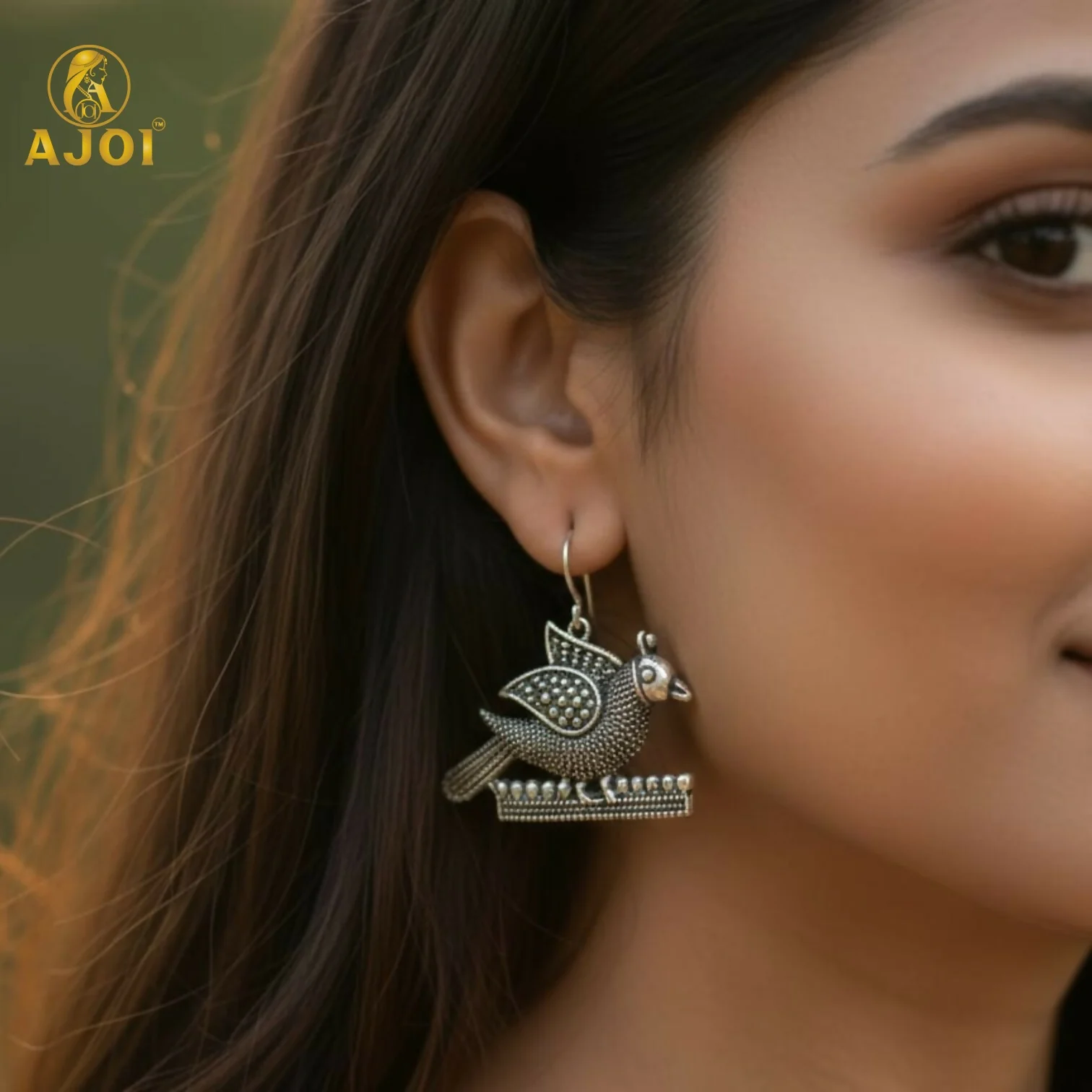 Handcrafted Oxidized Silver Earrings Combo – 5 Traditional Motif Pairs - Image 2