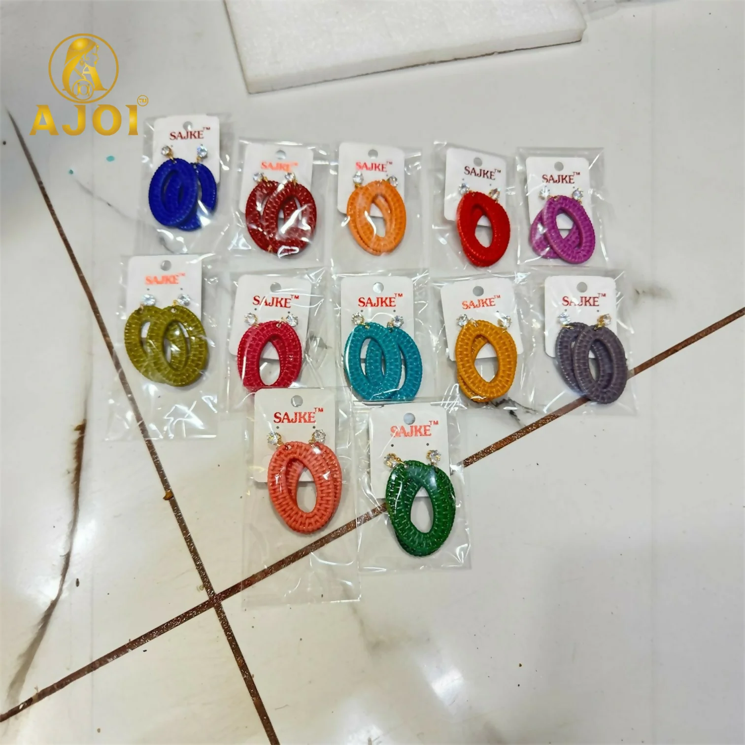 Handcrafted Textured Oval Drop Earrings – Lightweight Statement Earrings in 12 Beautiful Colors – Chic & Stylish Handmade Accessories (PACK OF 12) - Image 6