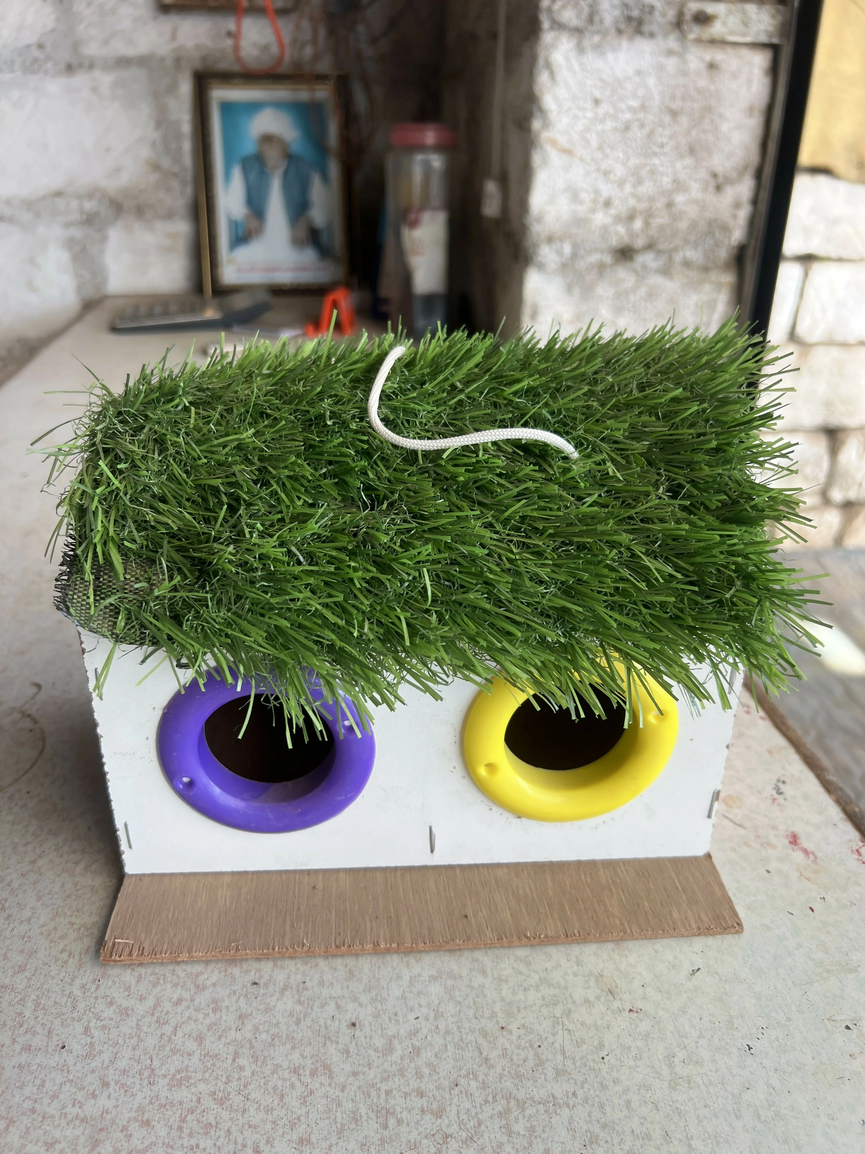 Handcrafted Wooden Bird House Hanging Nest Box with Decorative Roof for Outdoor Garden Use - Image 6