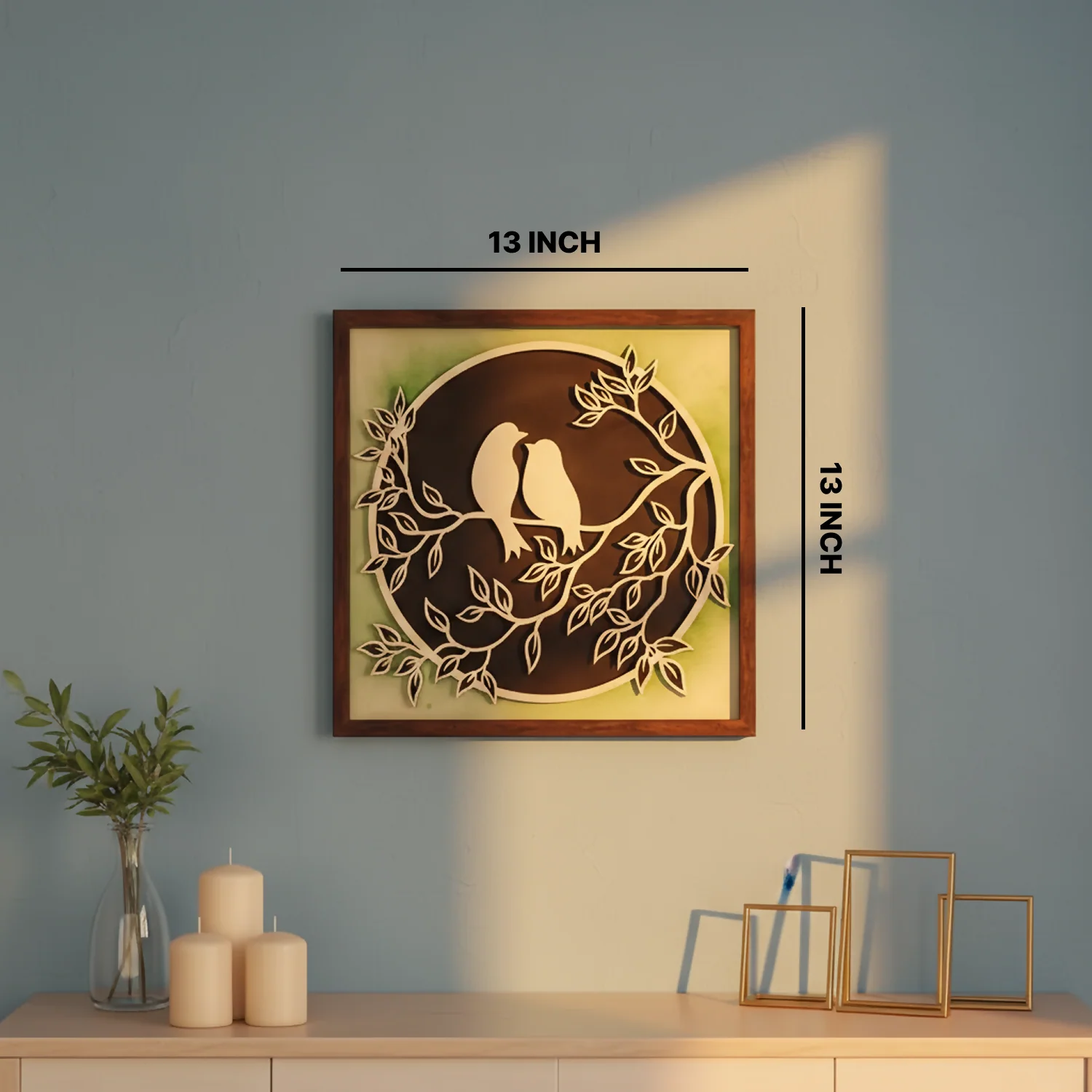 Handcrafted Wooden Bird ( Sparrow ) Wall Art – Minimal Bird Hanging Showpiece - Image 5