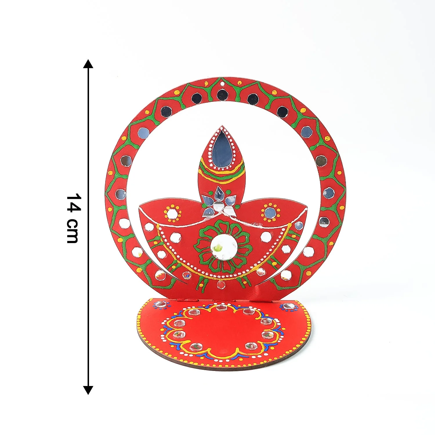 Handcrafted Wooden Decorative Diya Stand (1 Pc) - Image 4