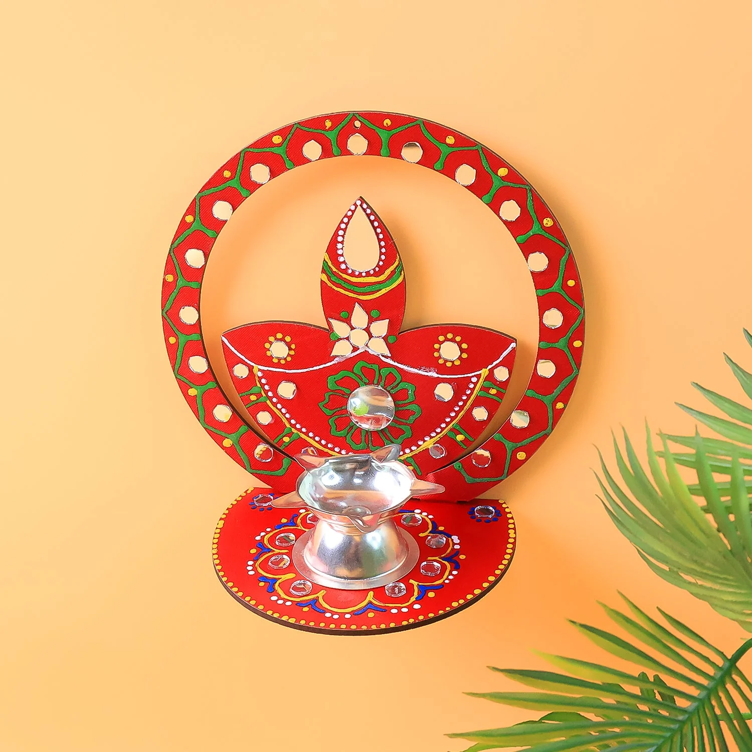 Handcrafted Wooden Decorative Diya Stand (1 Pc) - Image 7