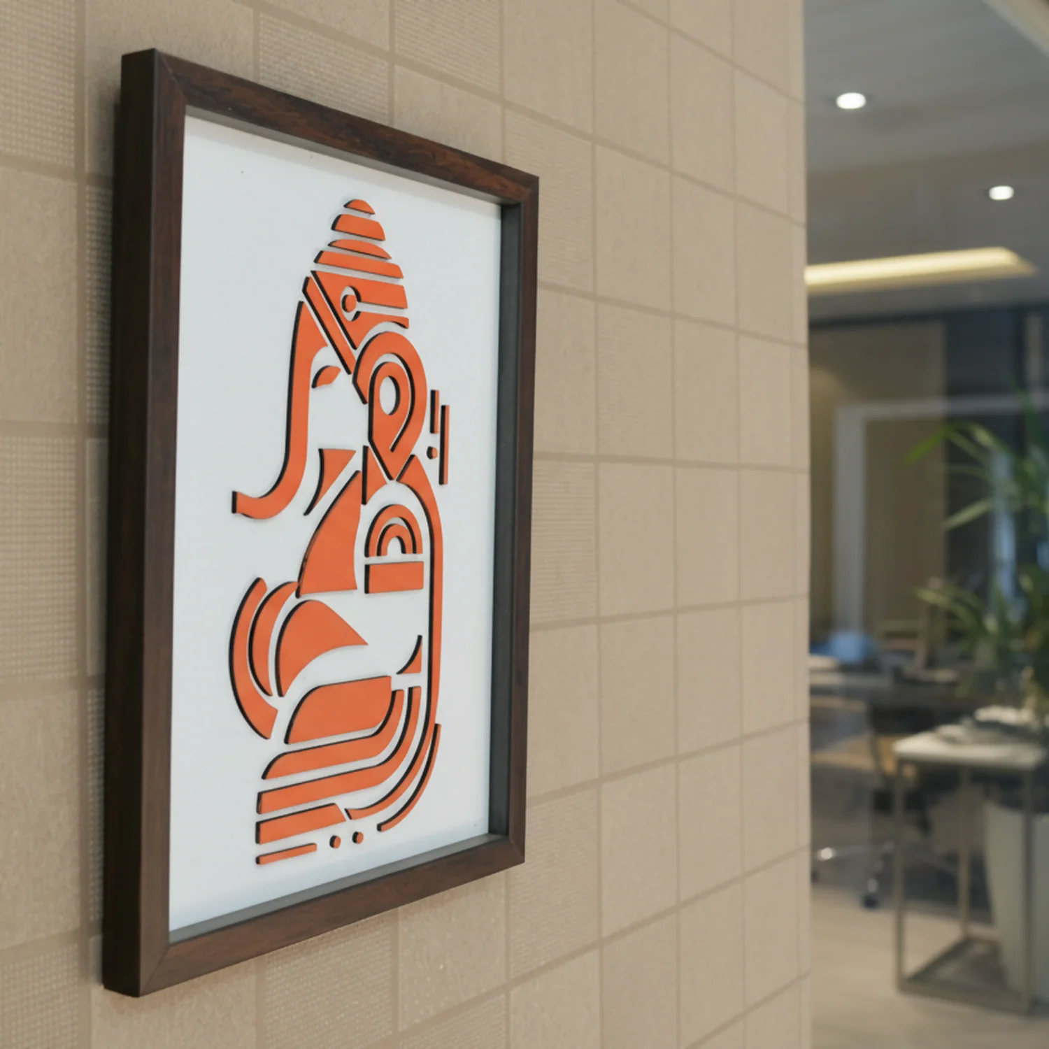 Handcrafted Wooden Ganpatiji Wall Art – Lord Ganesha Frame | Divine Home Temple Decor - Image 2