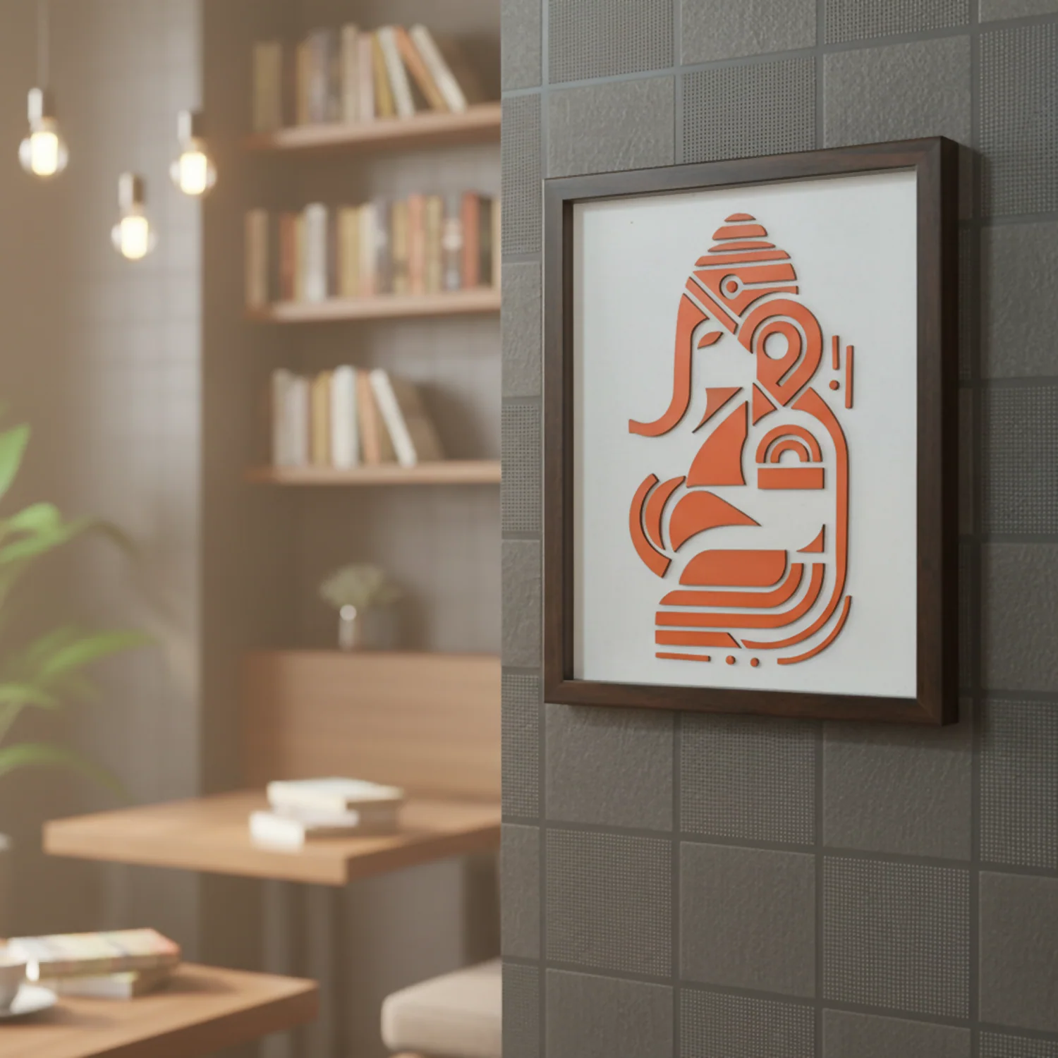 Handcrafted Wooden Ganpatiji Wall Art – Lord Ganesha Frame | Divine Home Temple Decor - Image 4