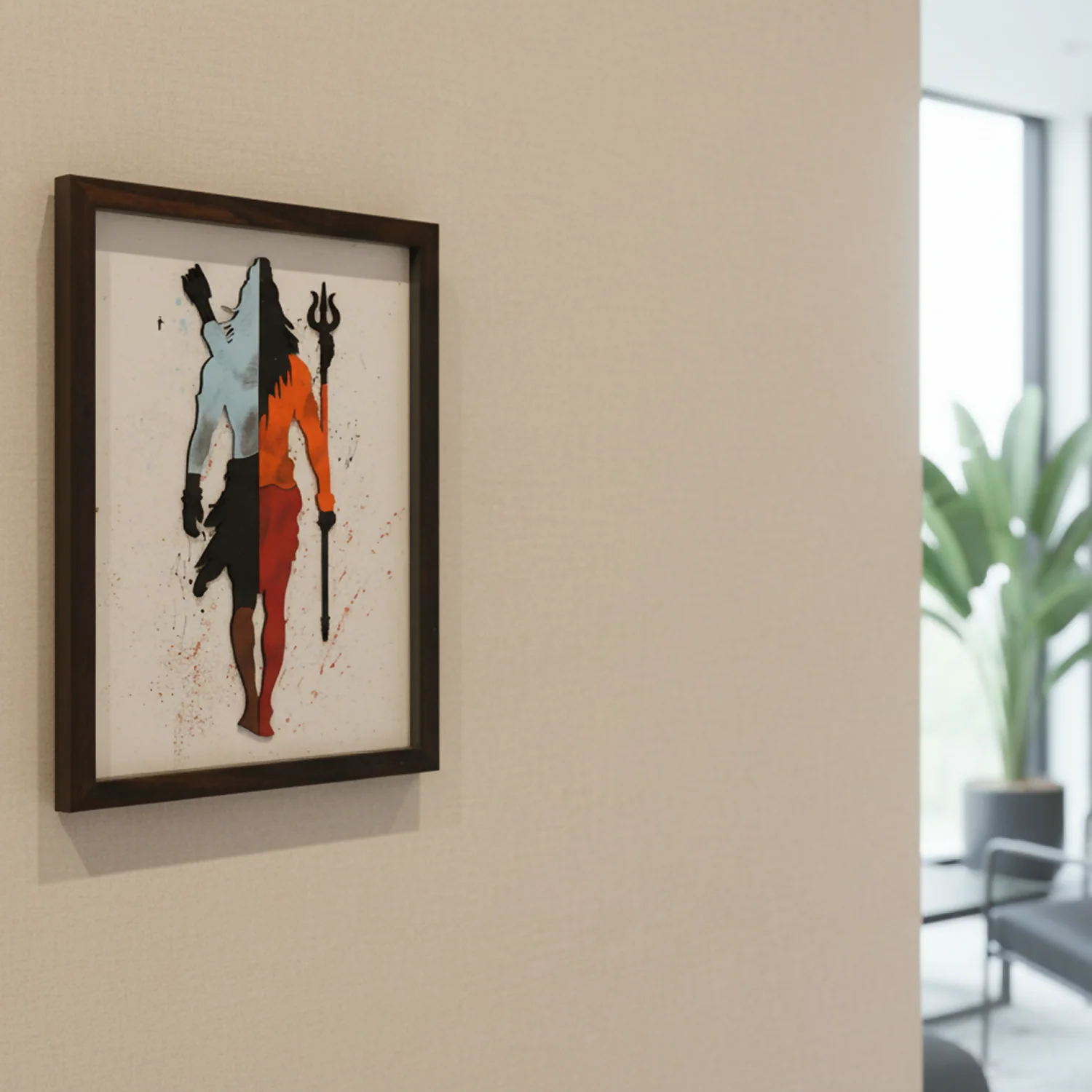 Handcrafted Wooden Mahadev Wall Art – Shiv Divine Frame | Spiritual Home Temple Decor - Image 4
