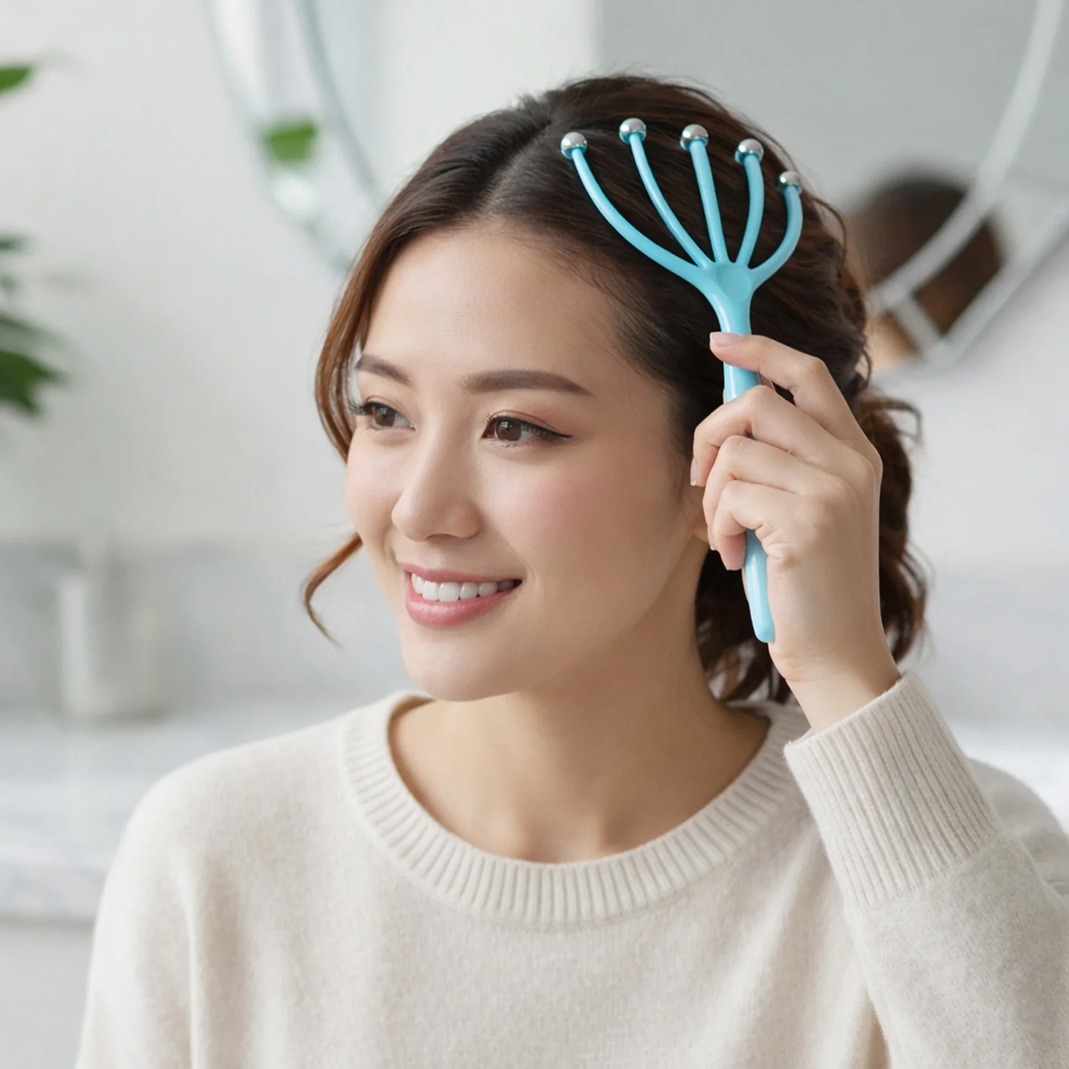Handheld Five-Finger Head Massager with Rolling Ball Tips (1 Pc) - Image 3