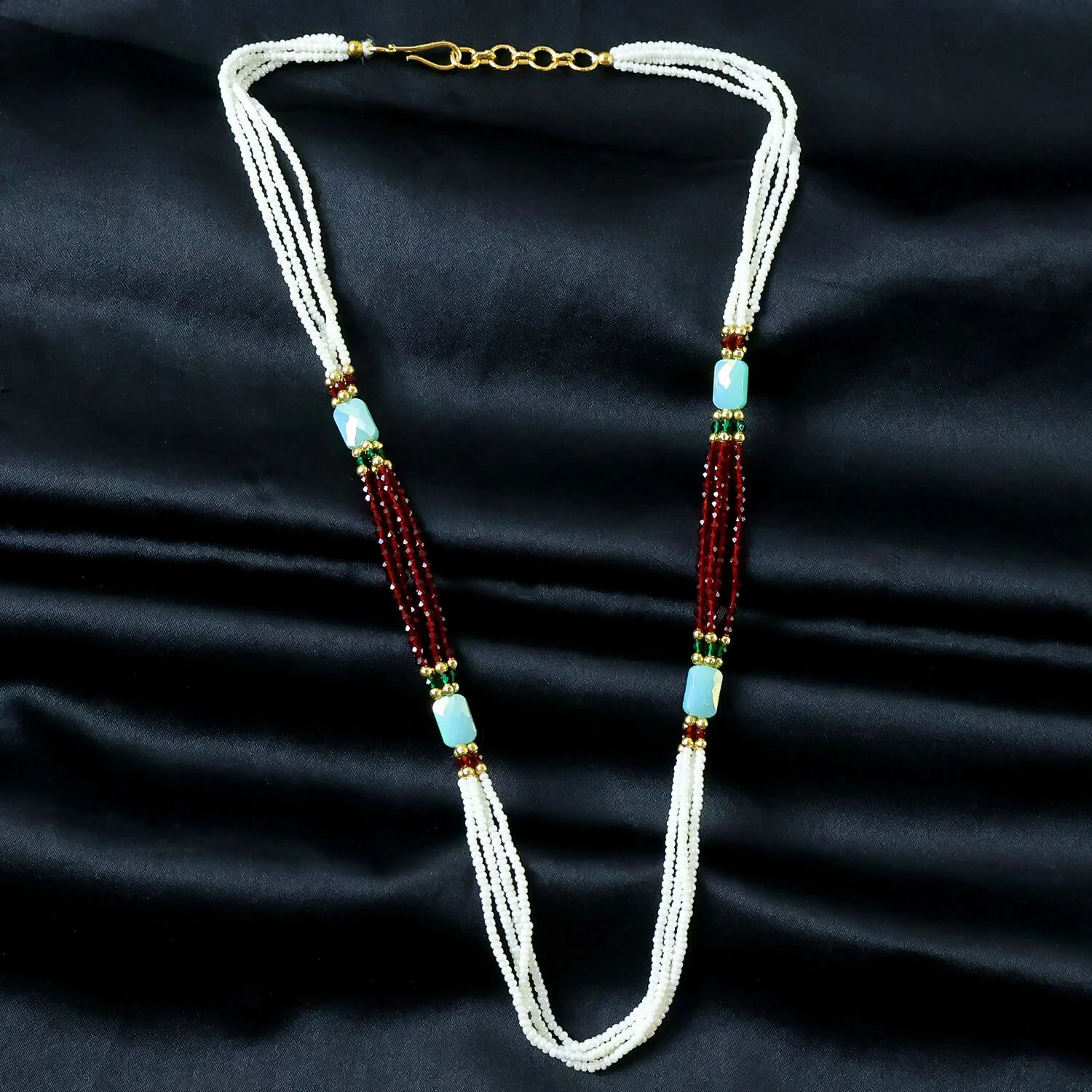 Handmade Beaded Pearl Necklace Elegant Traditional Ethnic Mala for Women - Image 4