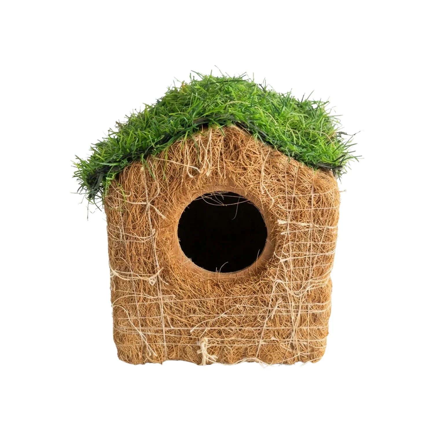 Handmade Coir Bird House with Grass Roof for Outdoor & Garden - Image 5