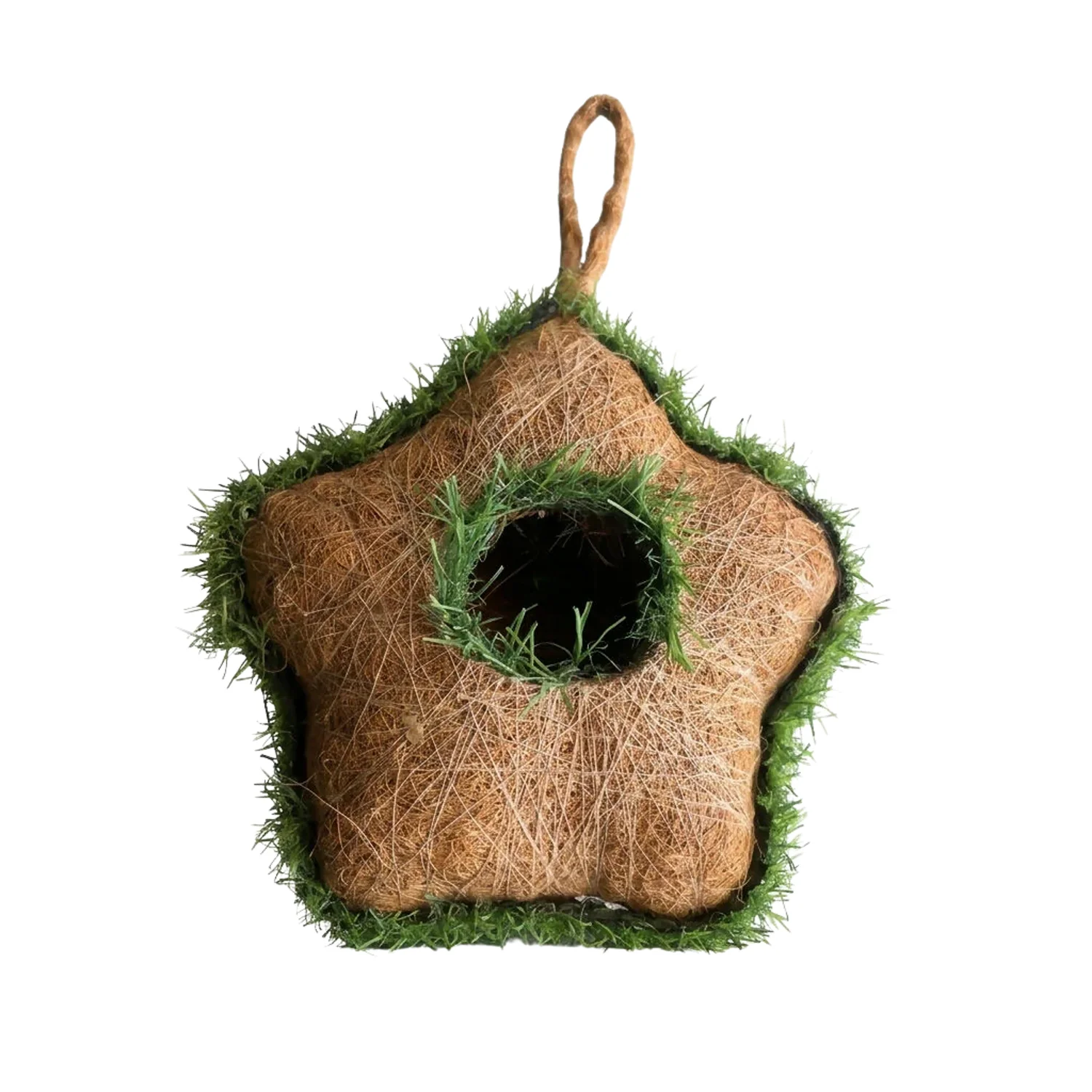 Handmade Coir Star-Shaped Bird House for Outdoor & Garden - Image 5