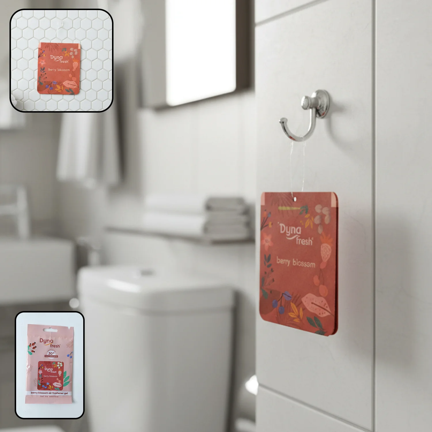 Hanging Bathroom Berry Blossom Air Freshener Gel (1 Pc, 10 Gm)