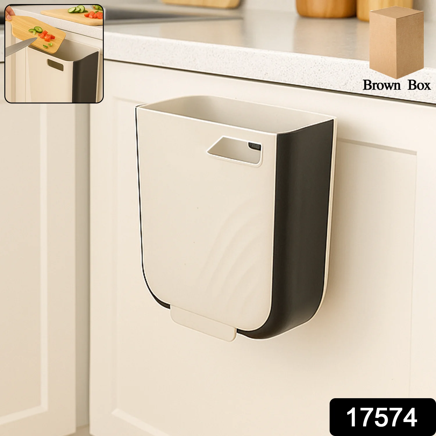 Portable Collapsible Hanging Trash Can for Kitchen & Car - Image 2